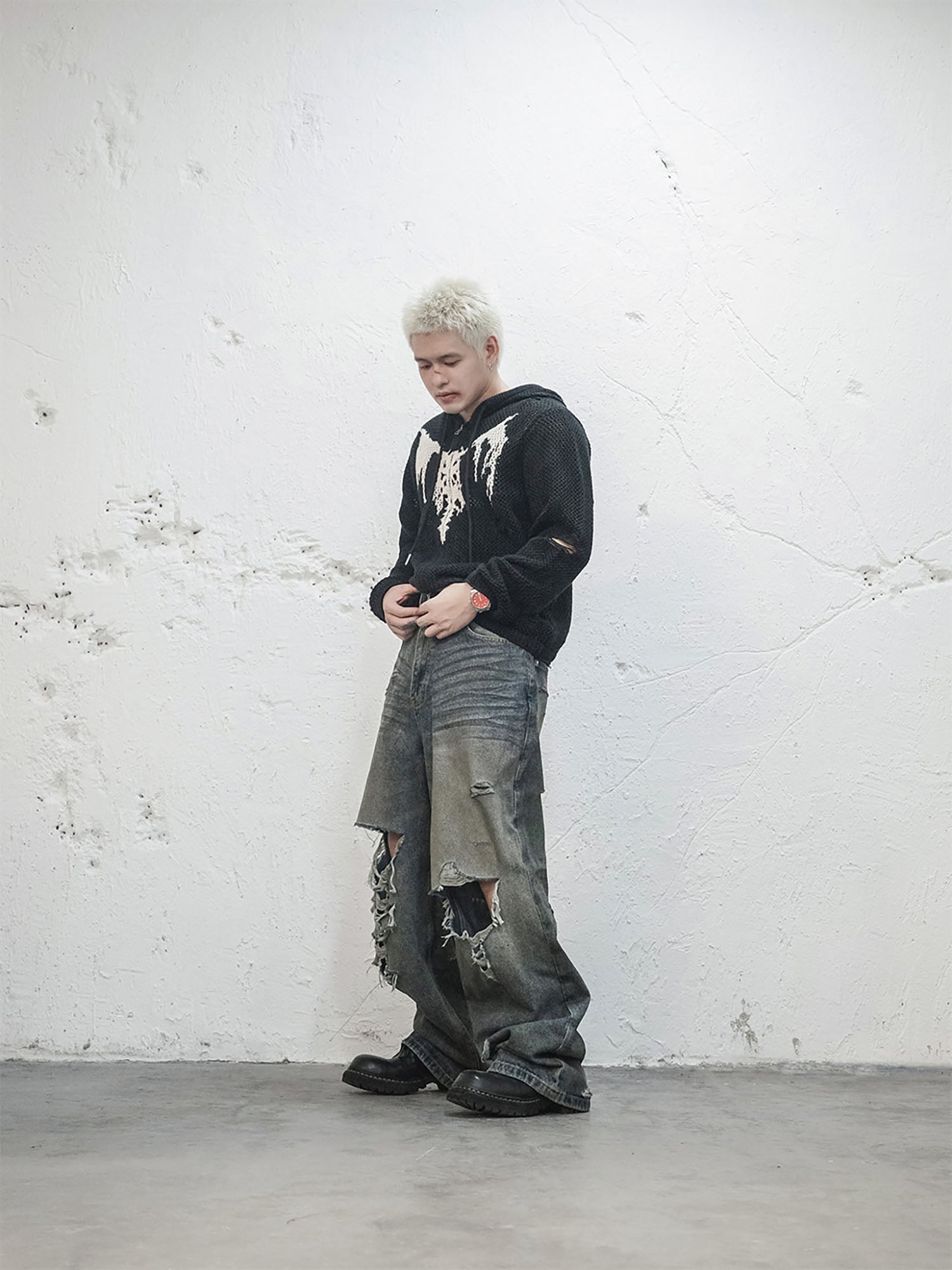 UNDERWATER Hellbound Wing Hooded Zip-Up Cardigan-Jacket-S-Free Shipping Leatheretro