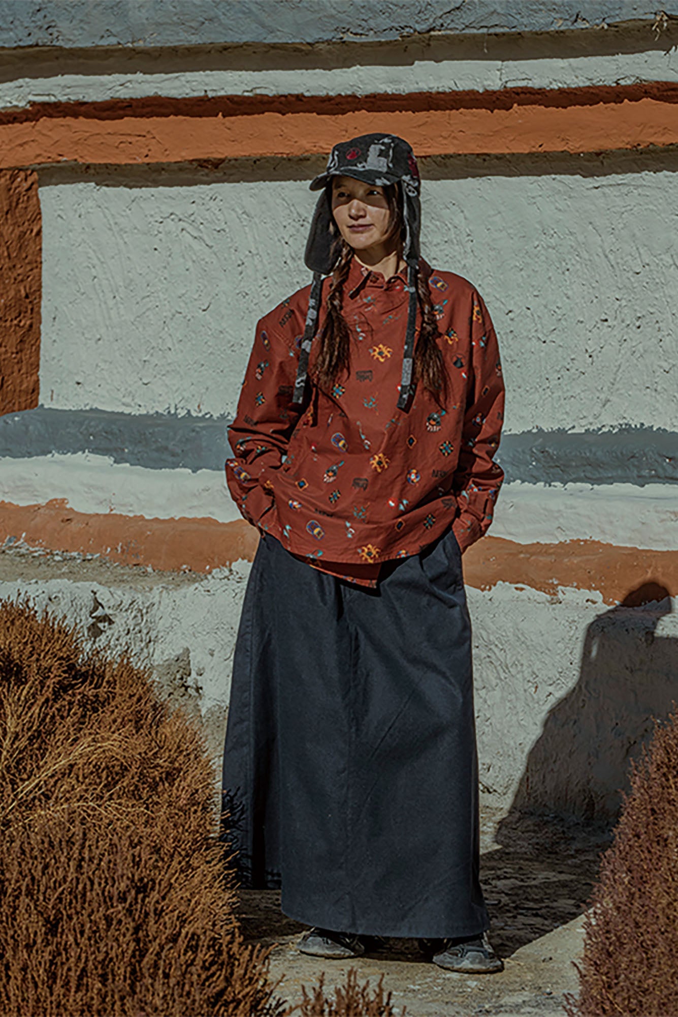 NERHI Asym Tribal Totem Full-Print Shirt-Shirt-S (Preorder)-Free Shipping Leatheretro