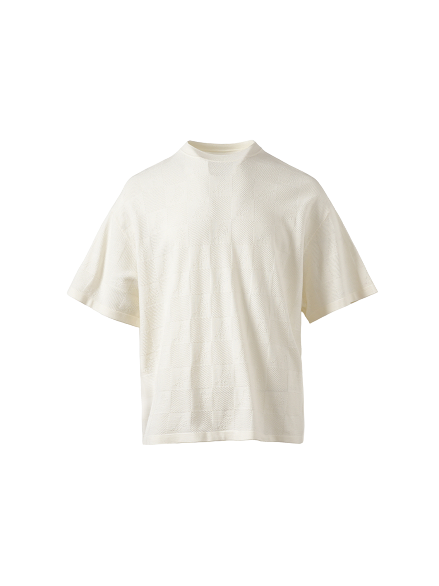 PMW Checkerboard Horse Jacquard Knitted T Shirt-T Shirt-S-Gray-Free Shipping Leatheretro