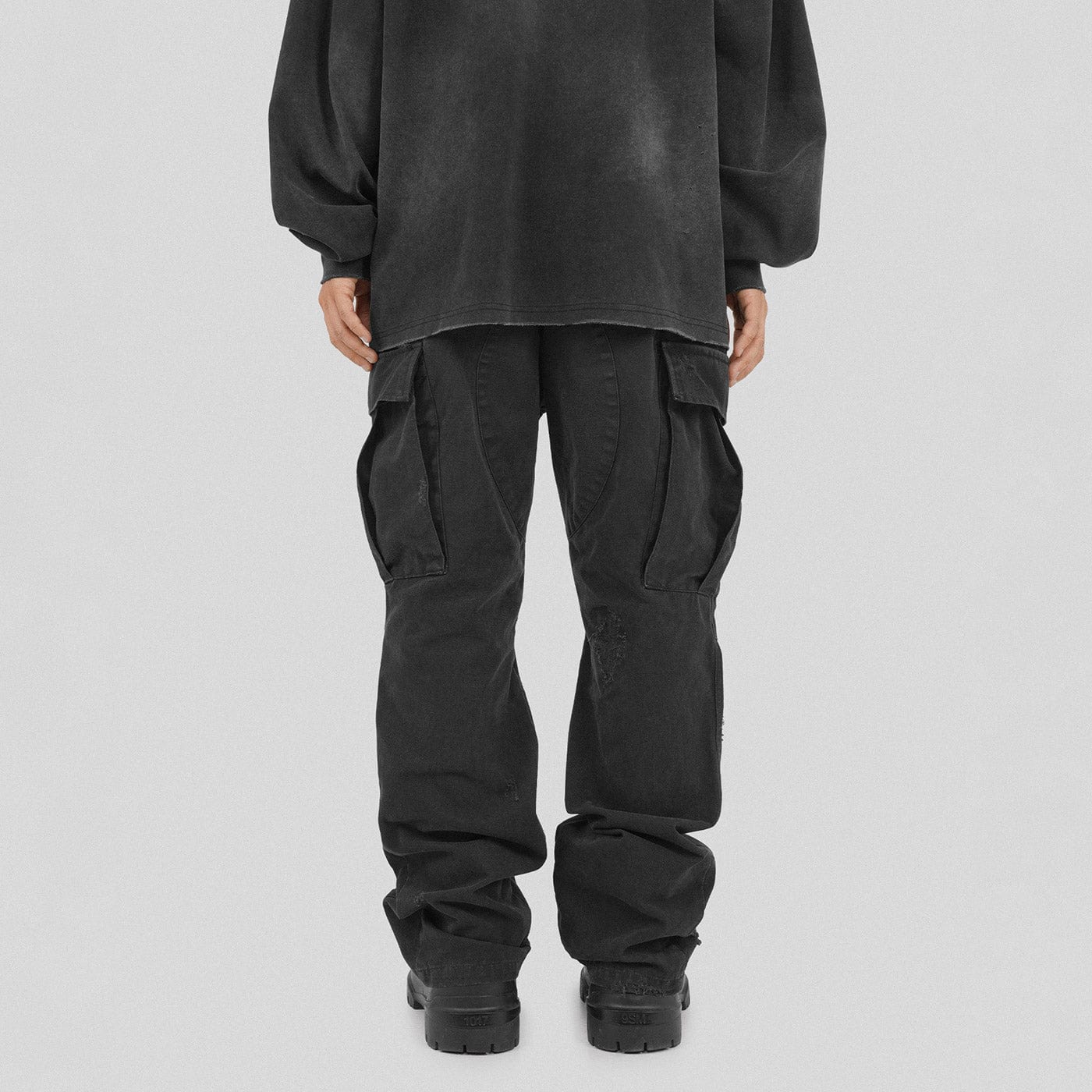 UNDERWATER Distressed Flare Pants-Pants-S-Free Shipping Leatheretro