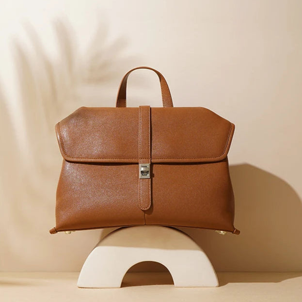 Genuine Leather Women’s Shoulder Bag – Large Capacity Retro Crossbody Handbag-Handbags, Wallets & Cases-Brown-Free Shipping Leatheretro