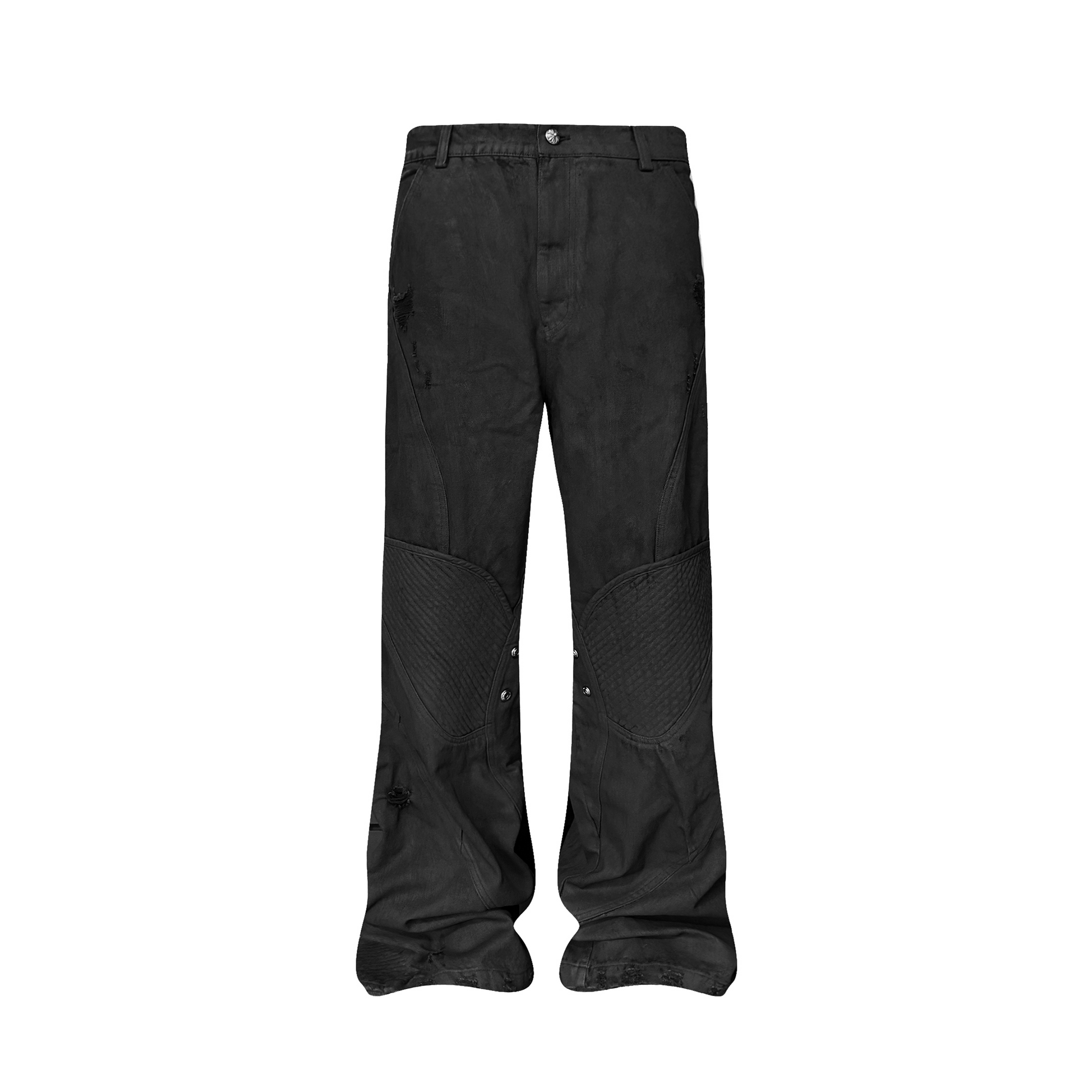 TH4SWE x GOJOYJINNI Washed Waxed Armor Moto Jeans-Jeans-S-Free Shipping Leatheretro