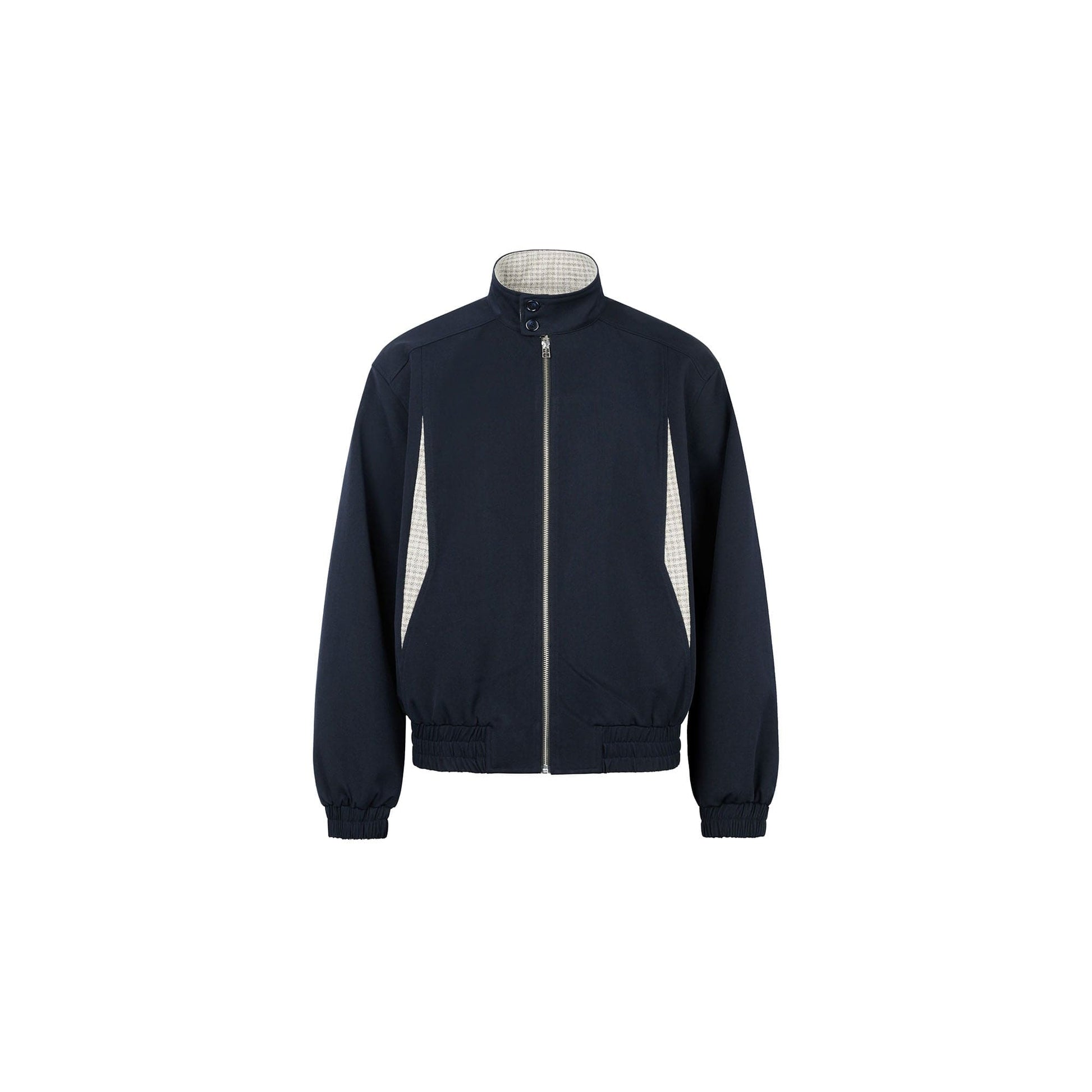 OKAYTHXBYE Checker Paneled Harrington Jacket-Jacket-S-Free Shipping Leatheretro