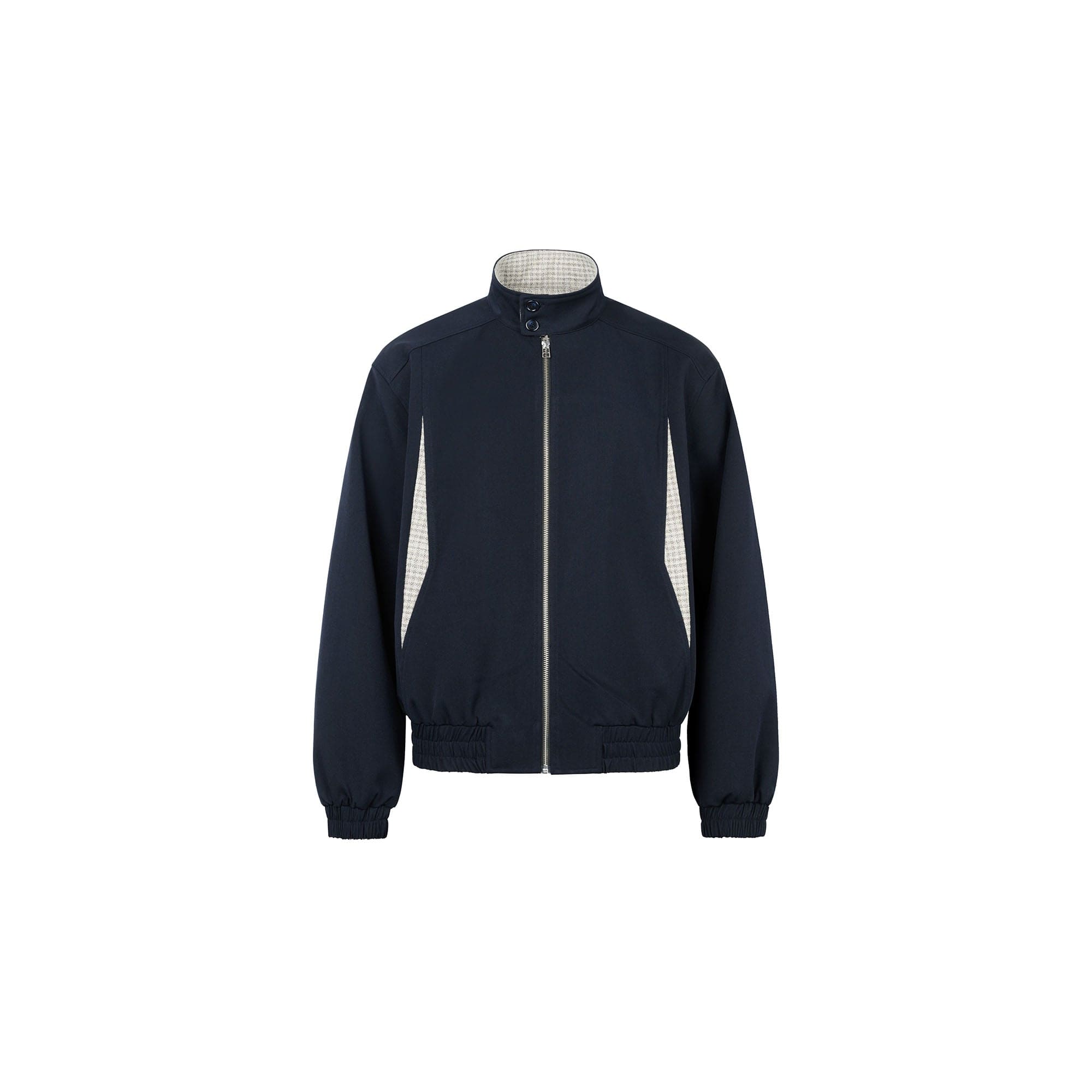 OKAYTHXBYE Checker Paneled Harrington Jacket-Jacket-S-Free Shipping Leatheretro