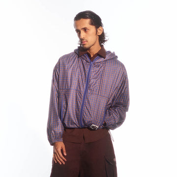 TRECLUB Retro Plaid UV Protection Hooded Jacket-Jacket-S-Free Shipping Leatheretro