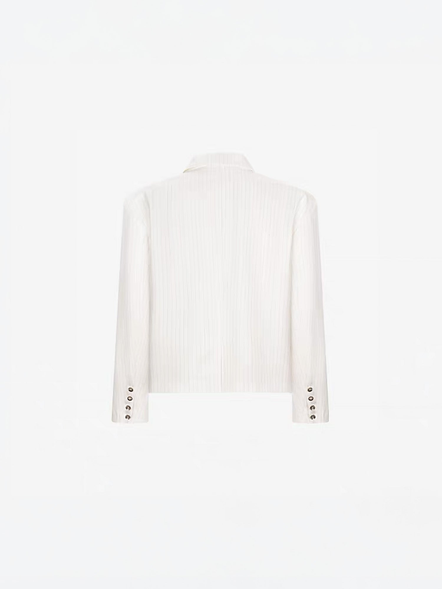 TIWILLTANG Cropped Pinstripe Strap Blazer White/Pink-Jacket-S-Pink-Free Shipping Leatheretro