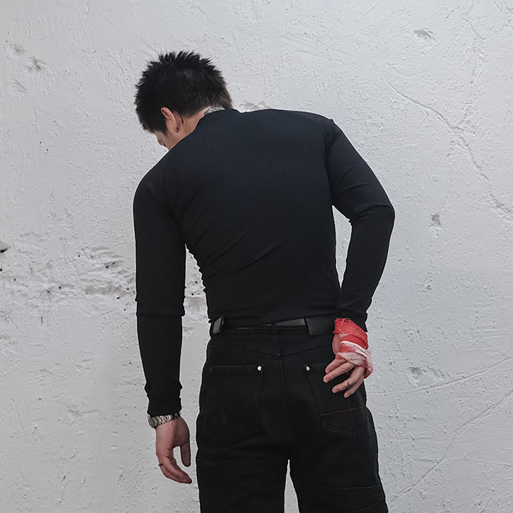 UNDERWATER Satan Racing Mock-Neck Long-Sleeve Tee-L/S Tee-S-Free Shipping Leatheretro
