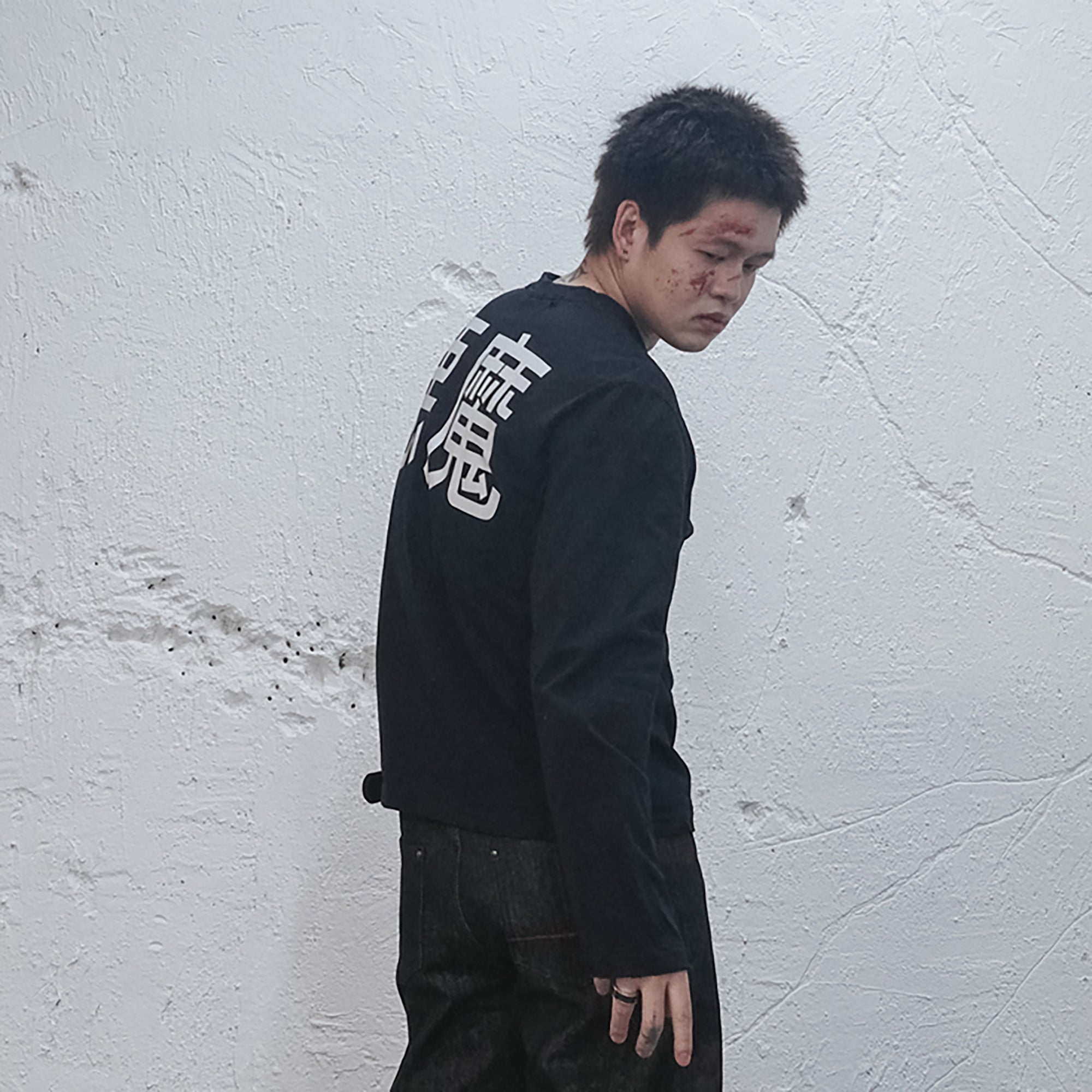 UNDERWATER Demon Slashed Cotton Long Sleeve Tee Black-T Shirt-S-Free Shipping Leatheretro