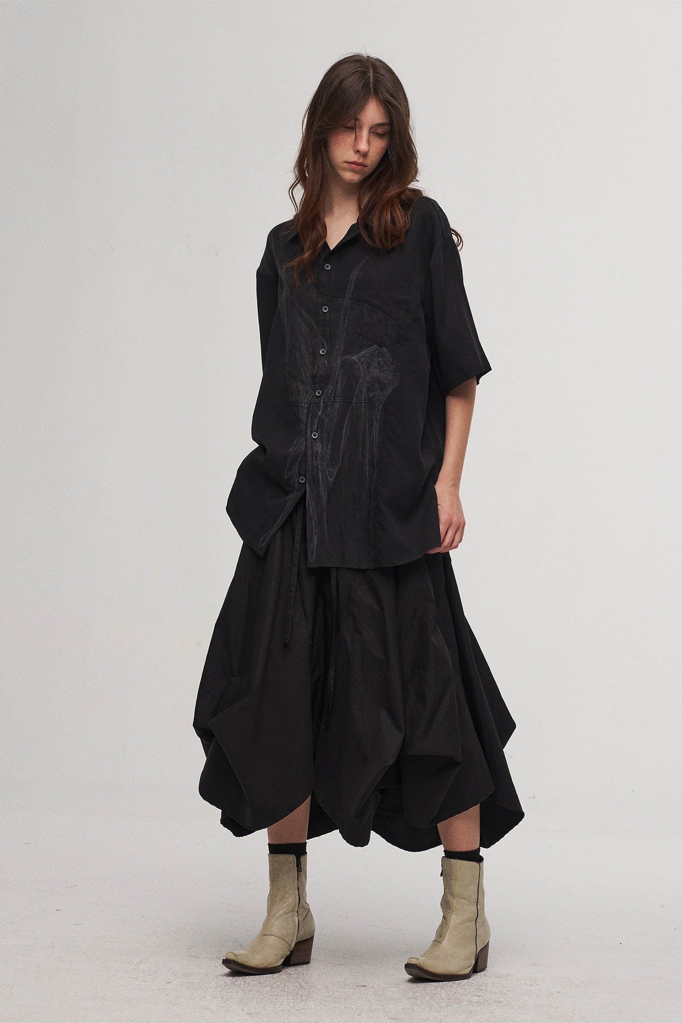 ILNya Nieternite Nifutur Dark Angel Paneled Half Shirt-Half shirt-S(0)-Free Shipping Leatheretro