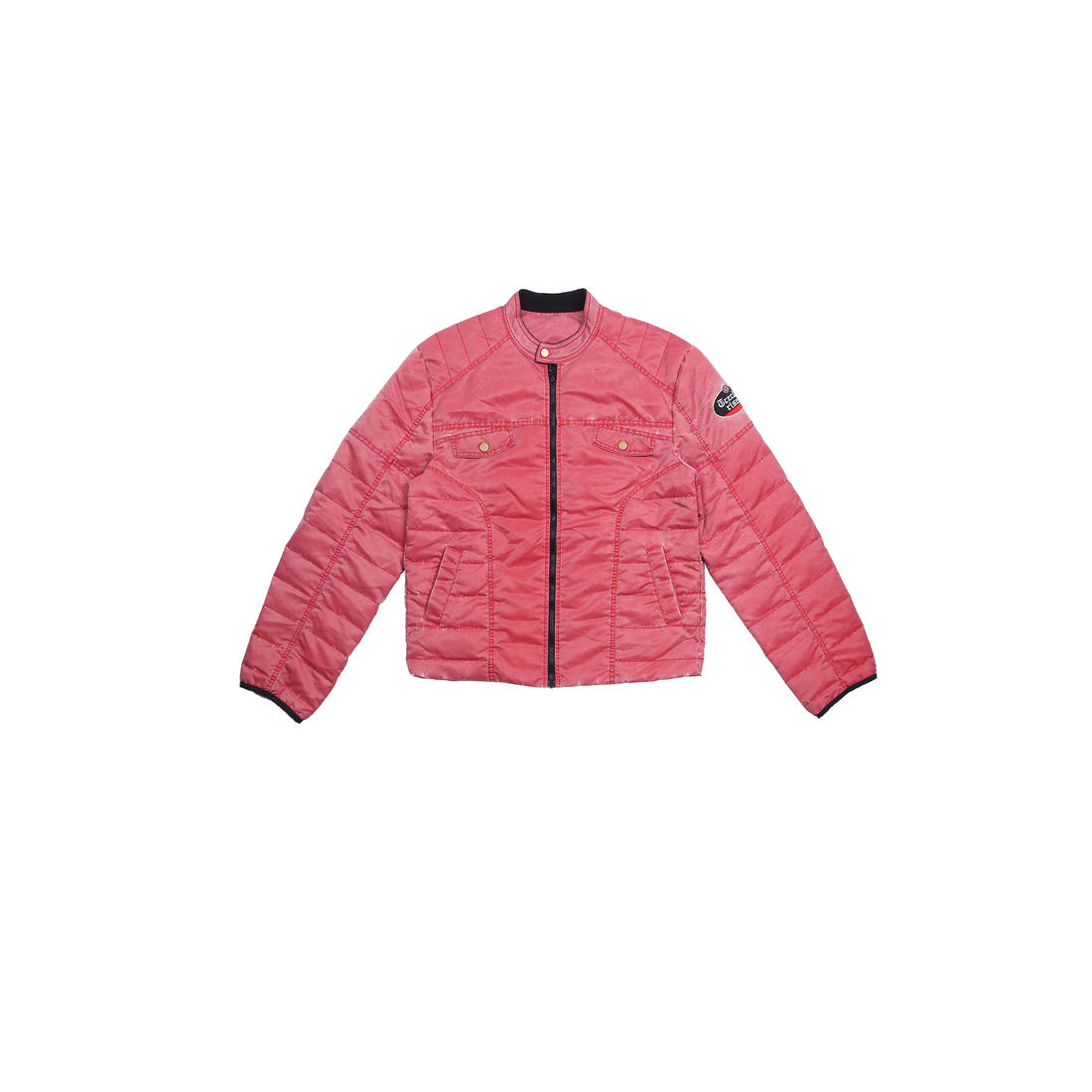 TRECLUB Washed Quilted Moto Down Jacket-Jacket-S-Gray-Free Shipping Leatheretro