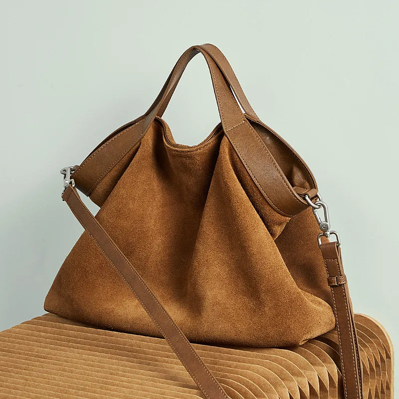 Lage Capacity Female Shoulder Crossbody Bag - Cowhide Commuting Handbags-Shoulder Bag-Black-Free Shipping Leatheretro