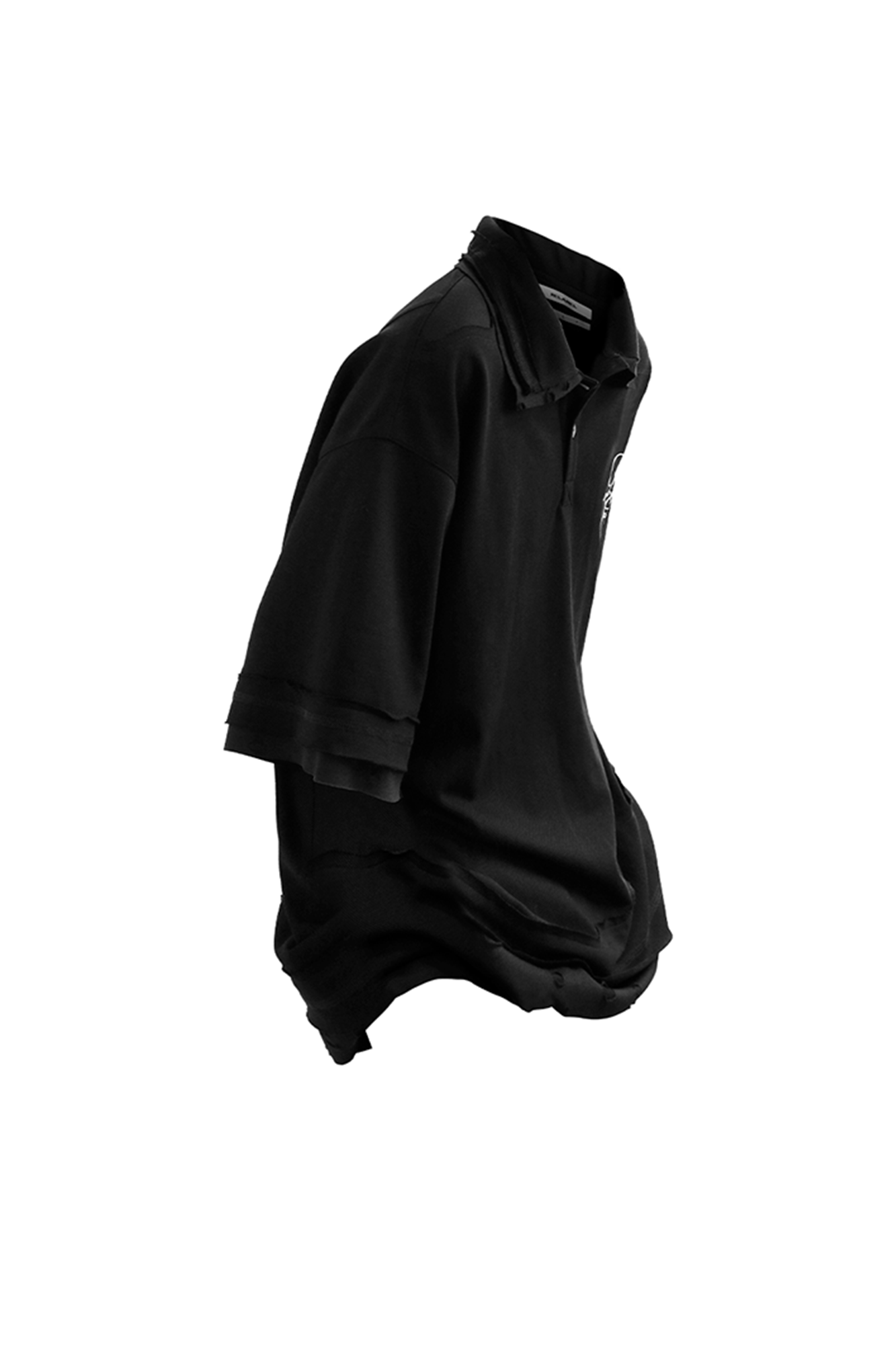 RELABEL Spliced Embroidered Polo Shirt-T Shirt-XS-Free Shipping Leatheretro