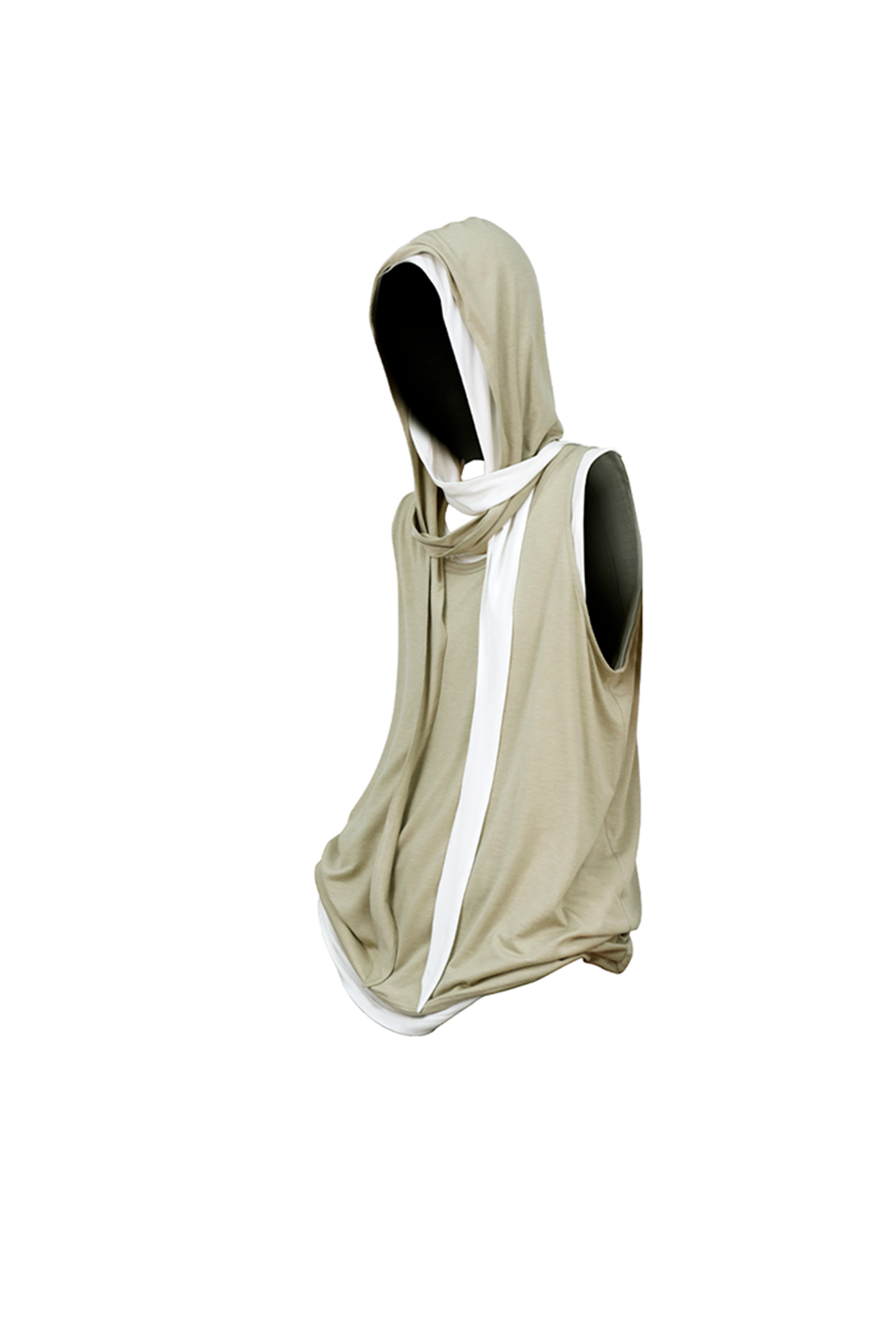 RELABEL Tencel Wool Hooded Ruched Tank Top-Tank Top-S (Preorder)-Green-Free Shipping Leatheretro