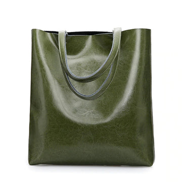 Cow Leather Ladies Shoulder Handbags Women Tote-Tote Bag-Green-Free Shipping Leatheretro