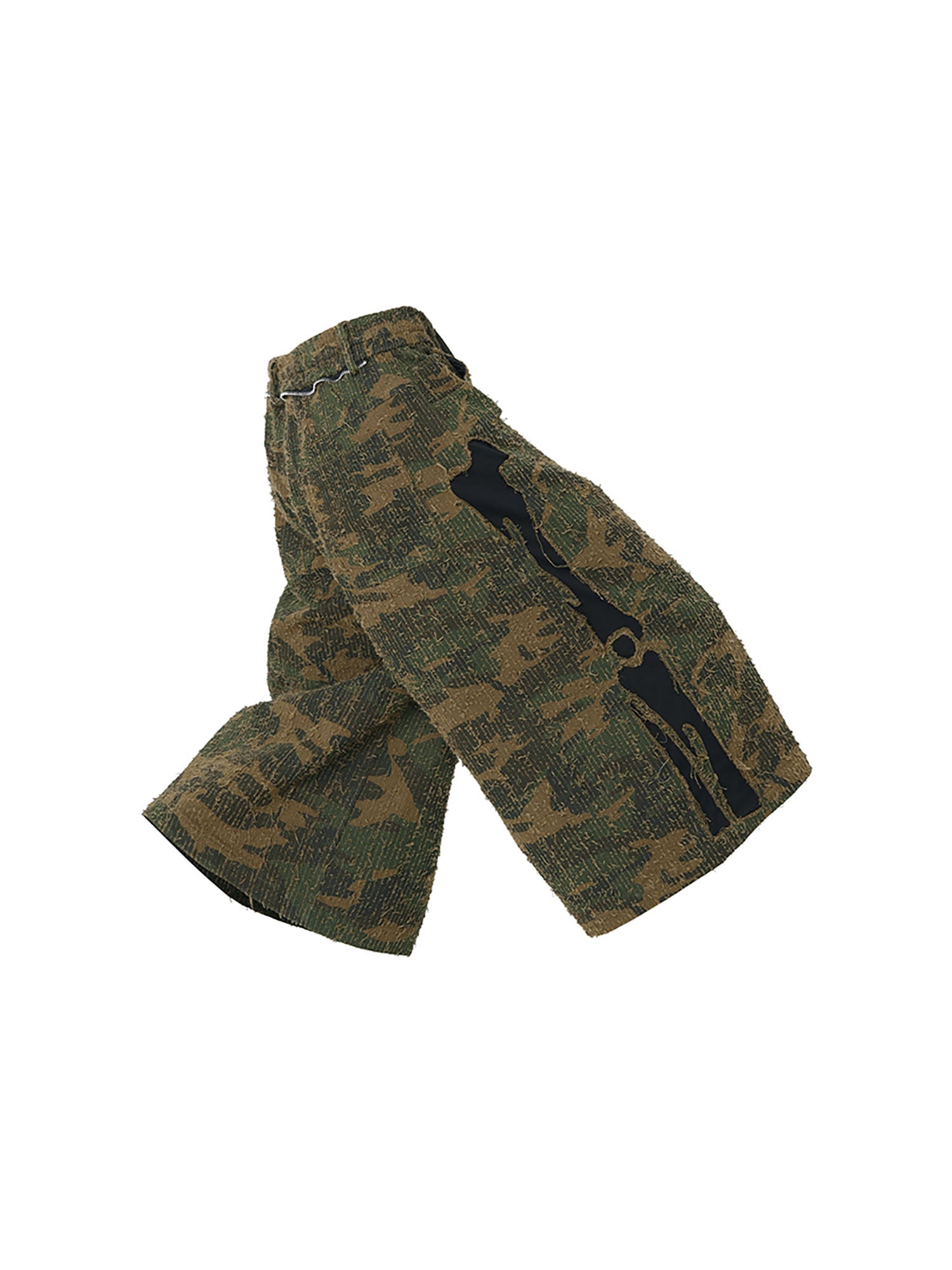 RELABEL Camo Skeleton Patch Shorts-Shorts-XS-Free Shipping Leatheretro