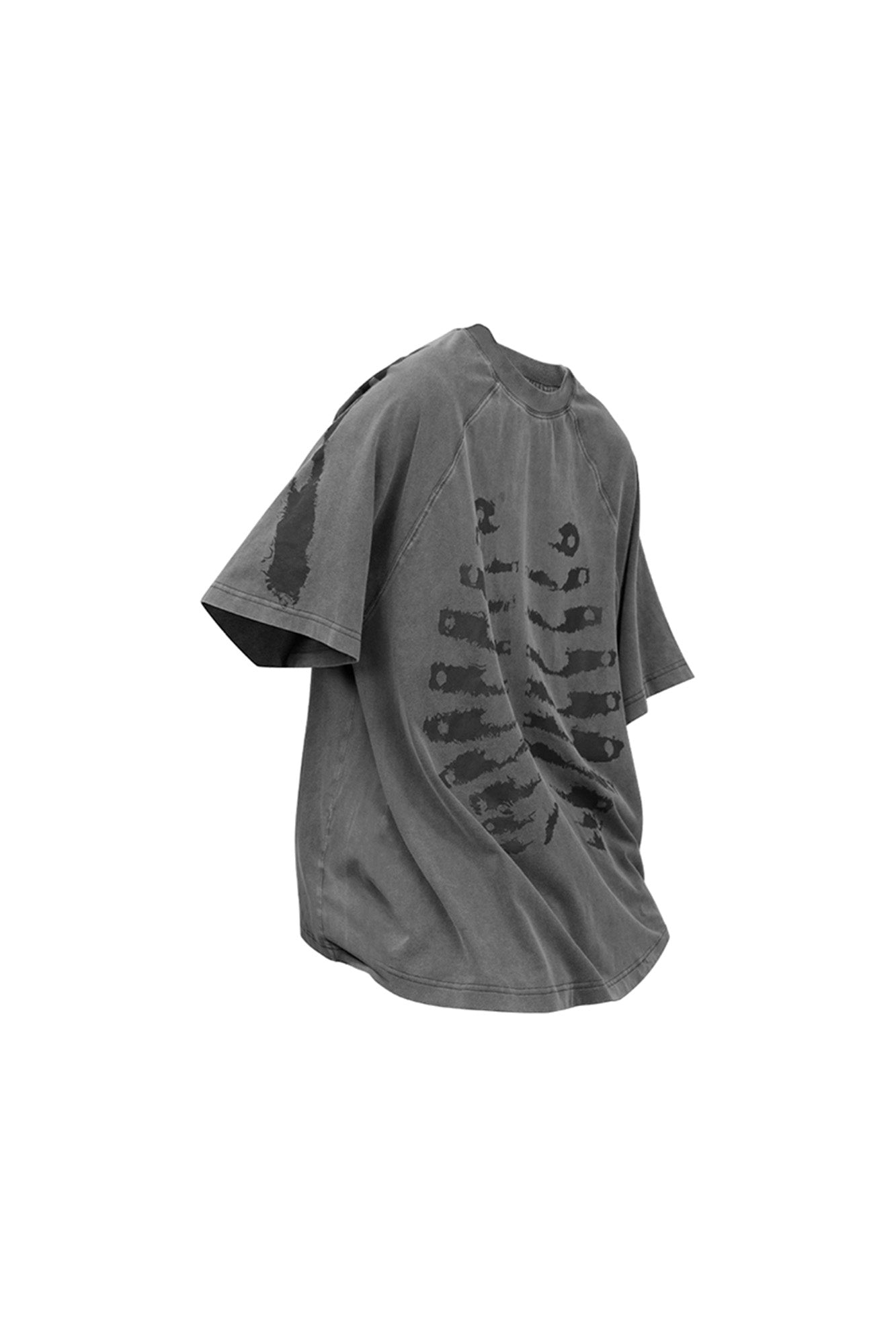 RELABEL Distressed Skeleton Graphic Oversized T-Shirt-T Shirt-XS-White-Free Shipping Leatheretro