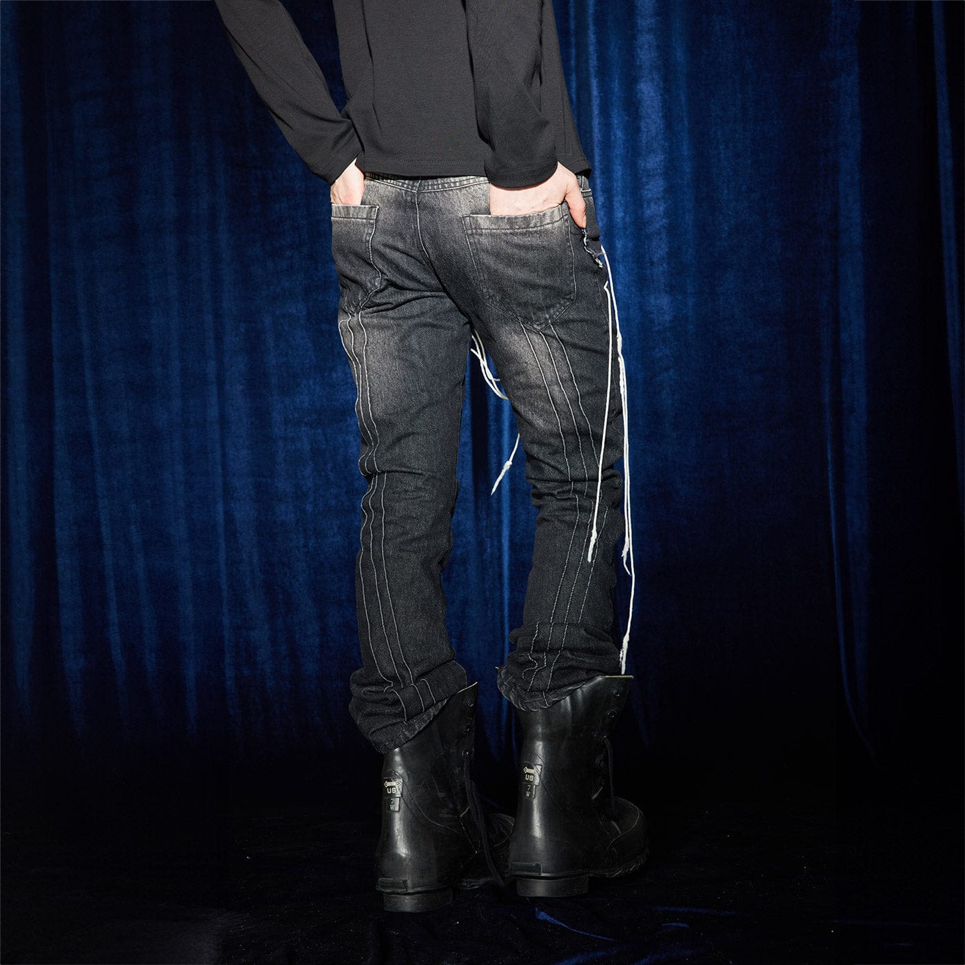 DND4DES Shoelace Washed Jeans-Jeans-S-Free Shipping Leatheretro