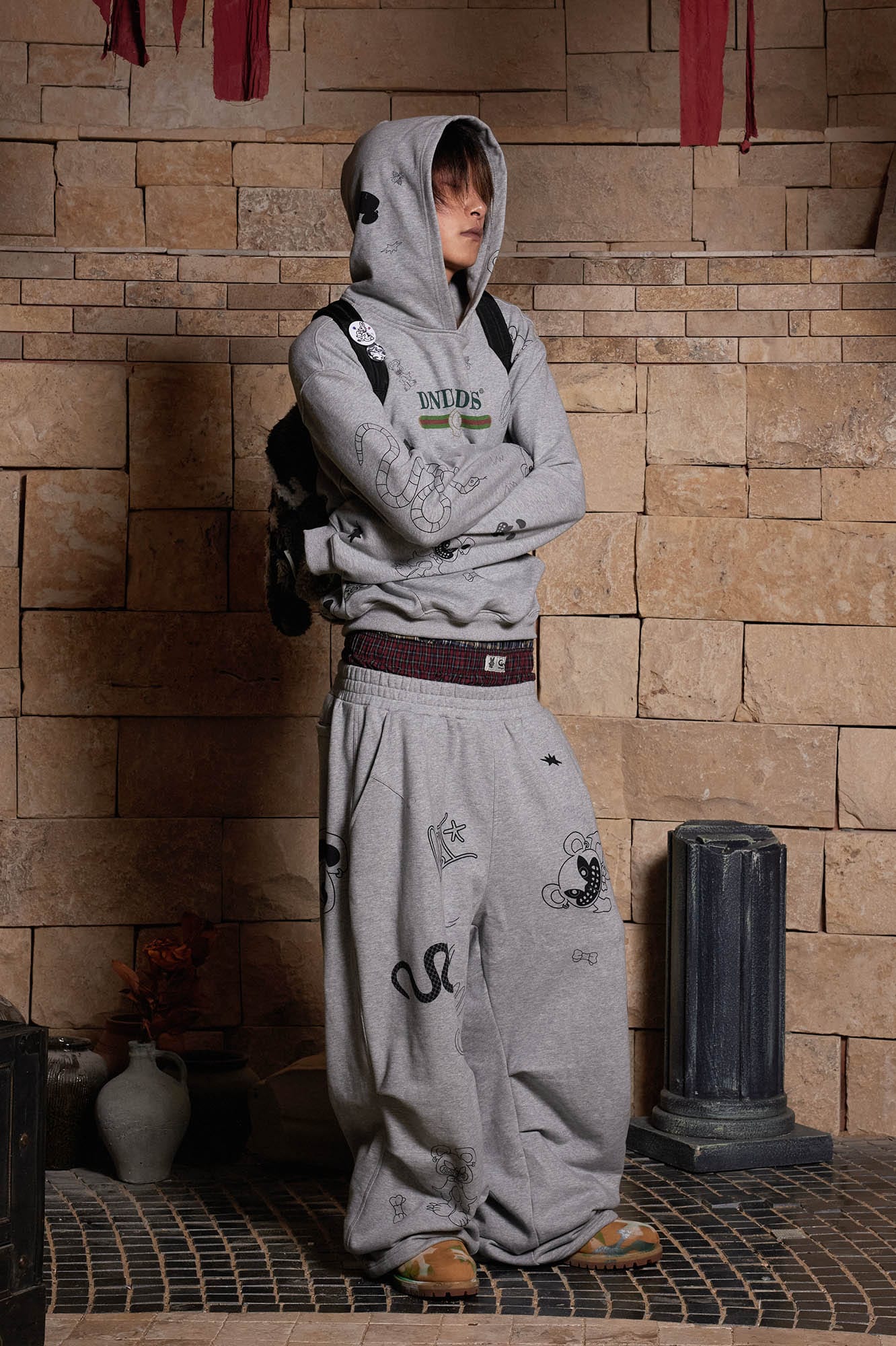 DND4DES Graffiti Bootleg Oversized Hoodie-Hoodie-S-Free Shipping Leatheretro