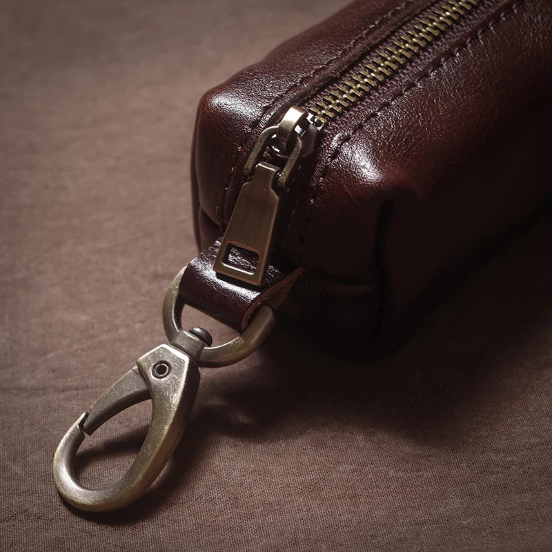 Vintage Cowhide Leather Car Key Case - Hanging Housekeeper Home Organizer-Key Case-Coffee-Free Shipping Leatheretro