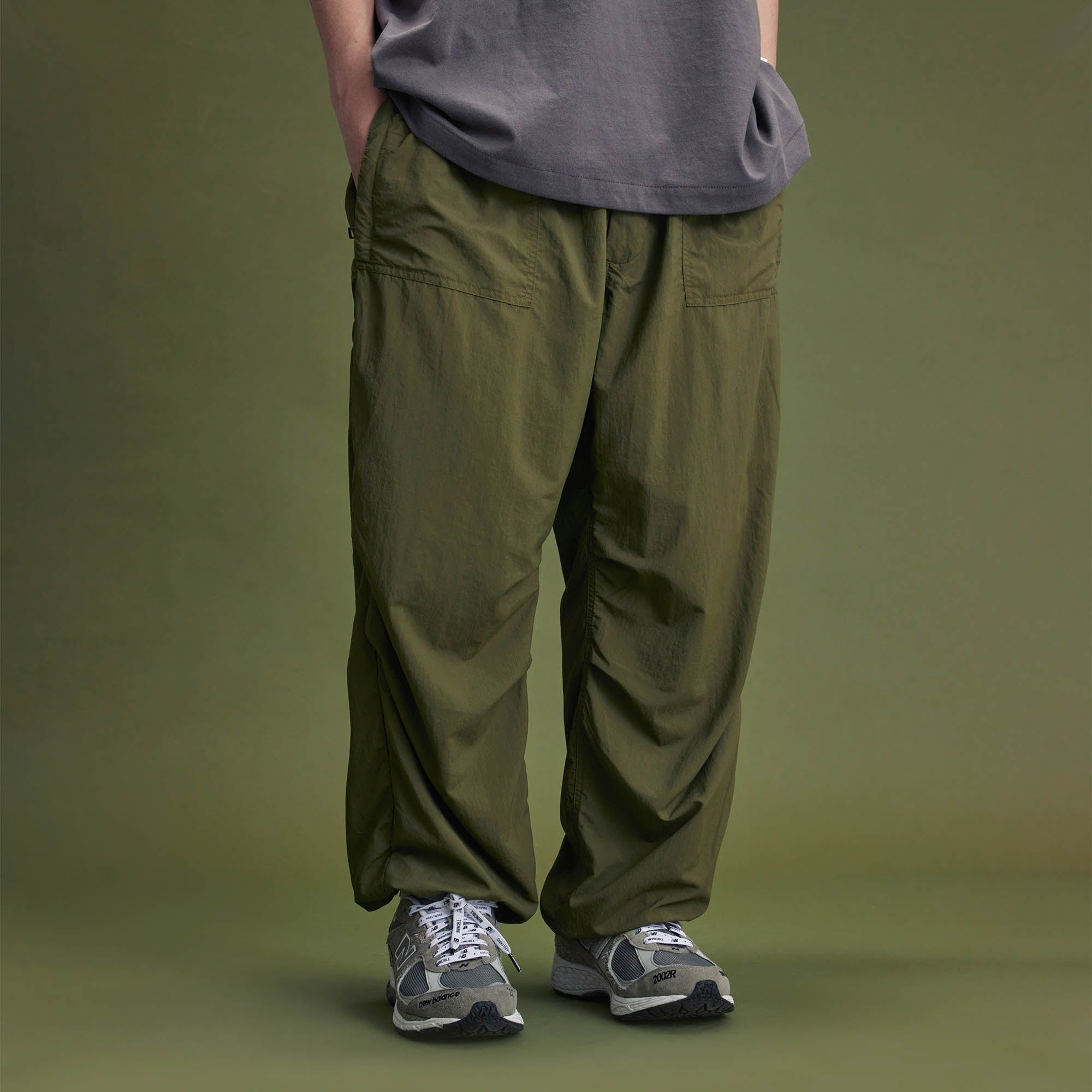 BANANA CLUB Quick-Dry Crinkled Wide-Leg Stretch Pants-Pants-S-Green-Free Shipping Leatheretro