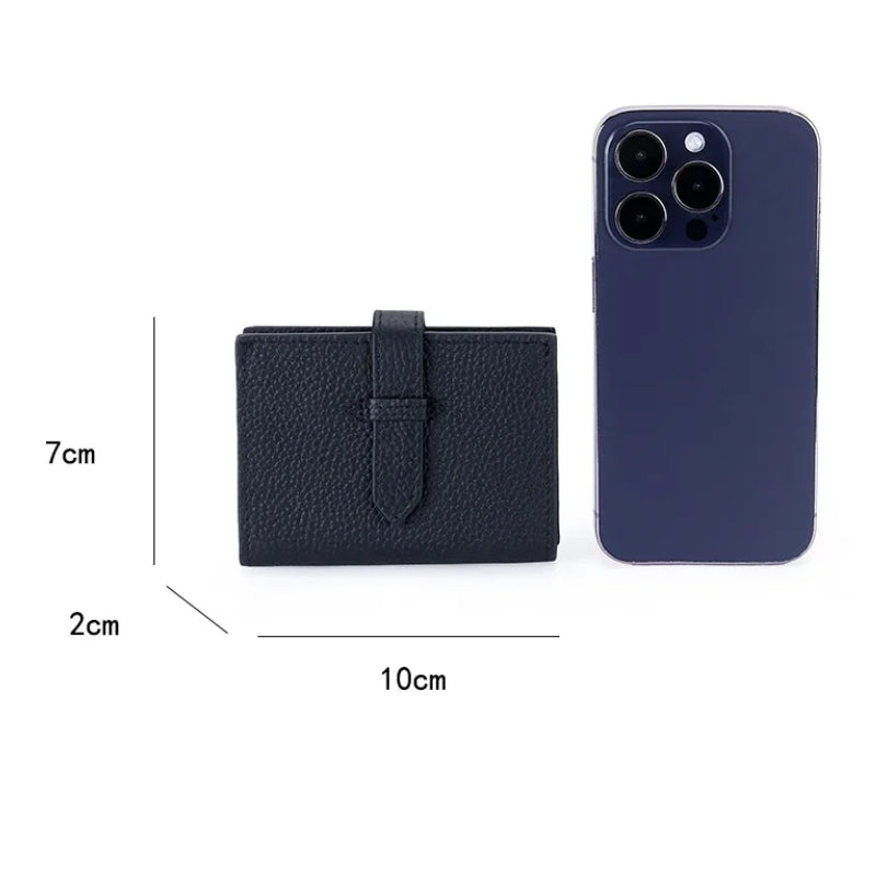 Luxury Design Genuine Leather Small Wallet-Wallets & Money Clips-Black-Free Shipping Leatheretro