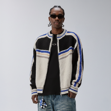 F2CE Contrast Panel Boxy Cardigan-Sweater-S-Free Shipping Leatheretro