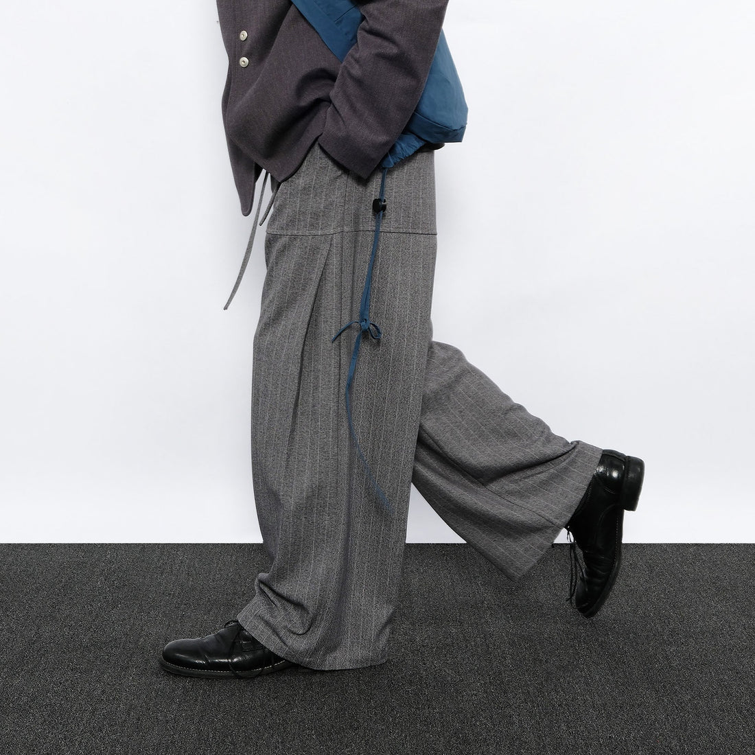 7440 37 1 Striped Drawstring Panel Wide-Leg Trousers-Pants-S (Preorder)-Free Shipping Leatheretro