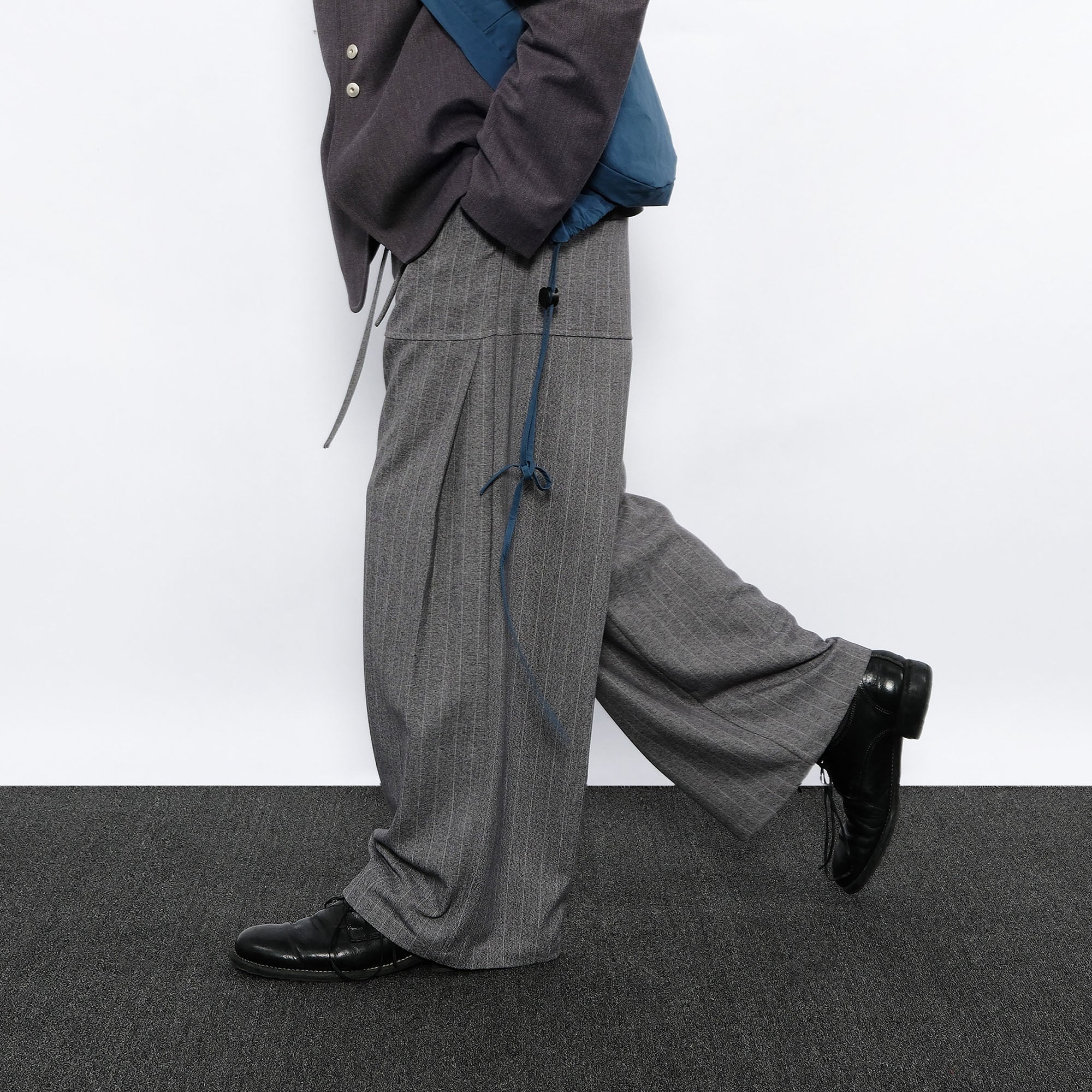 7440 37 1 Striped Drawstring Panel Wide-Leg Trousers-Pants-S (Preorder)-Free Shipping Leatheretro