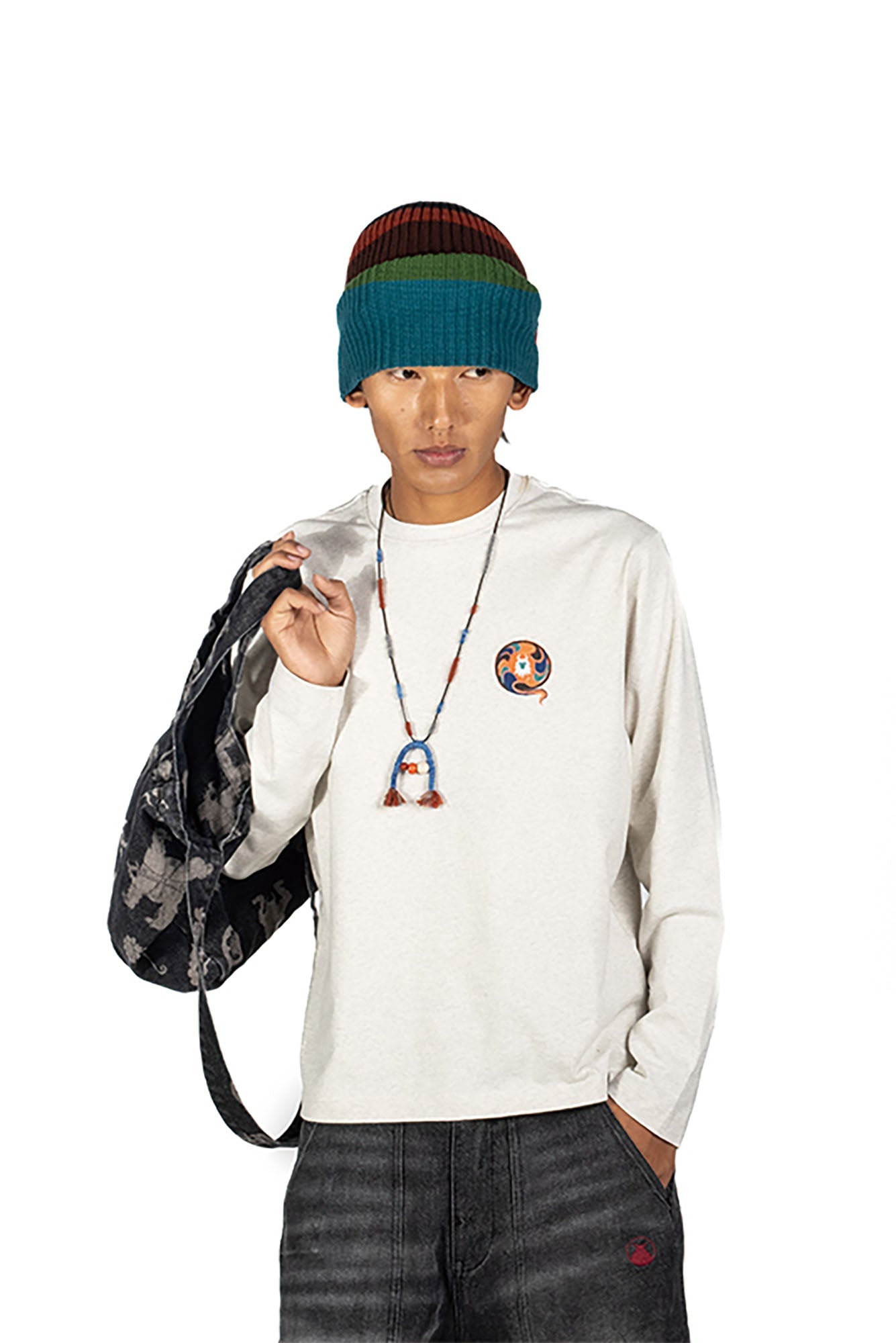 NERHI Mural Graphic Long-Sleeve Tee-L/S Tee-S-Black (Preorder)-Free Shipping Leatheretro