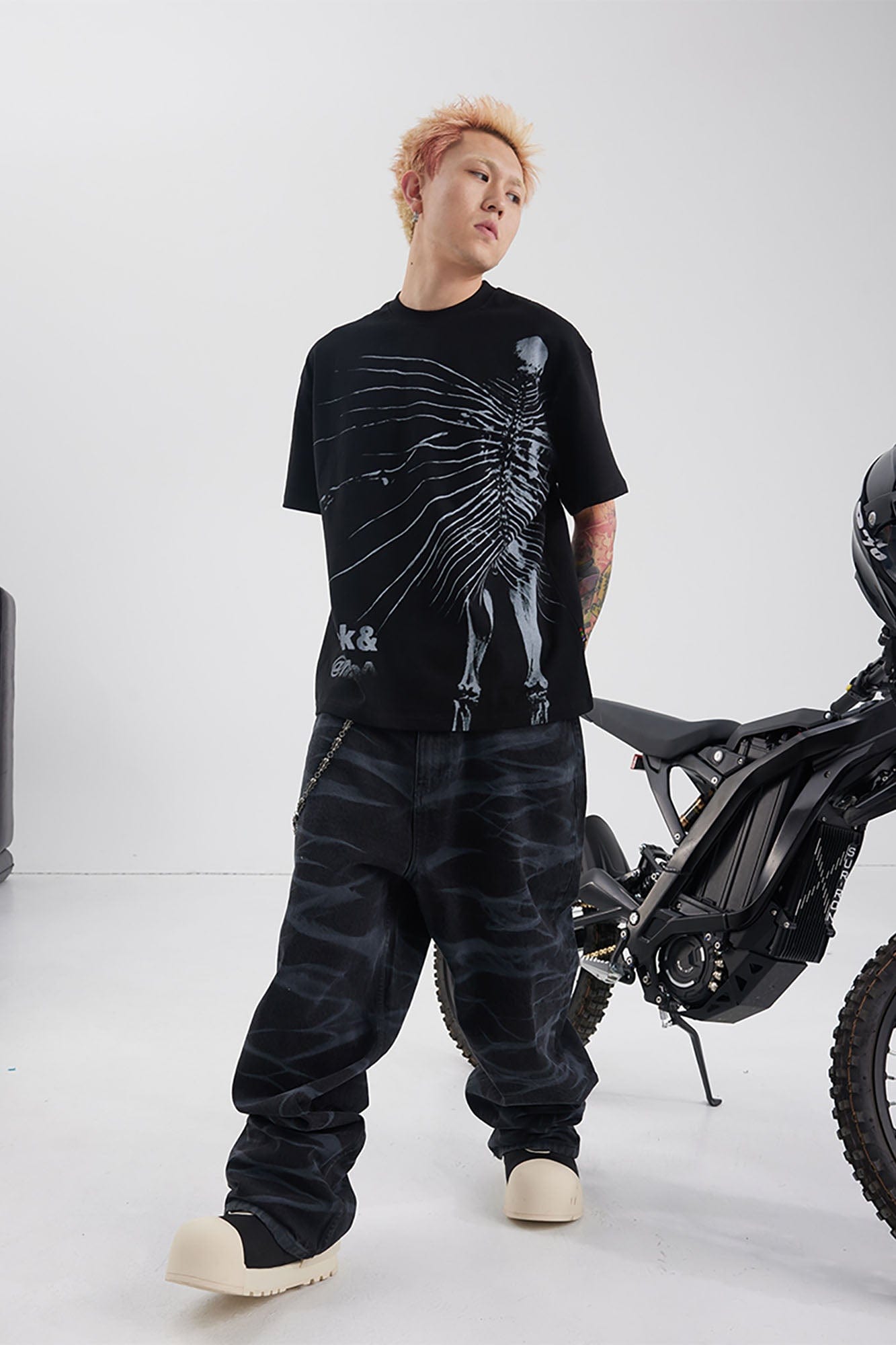 BLACK8MOB Smoke Ripple Baggy Jeans-Jeans-S-Free Shipping Leatheretro