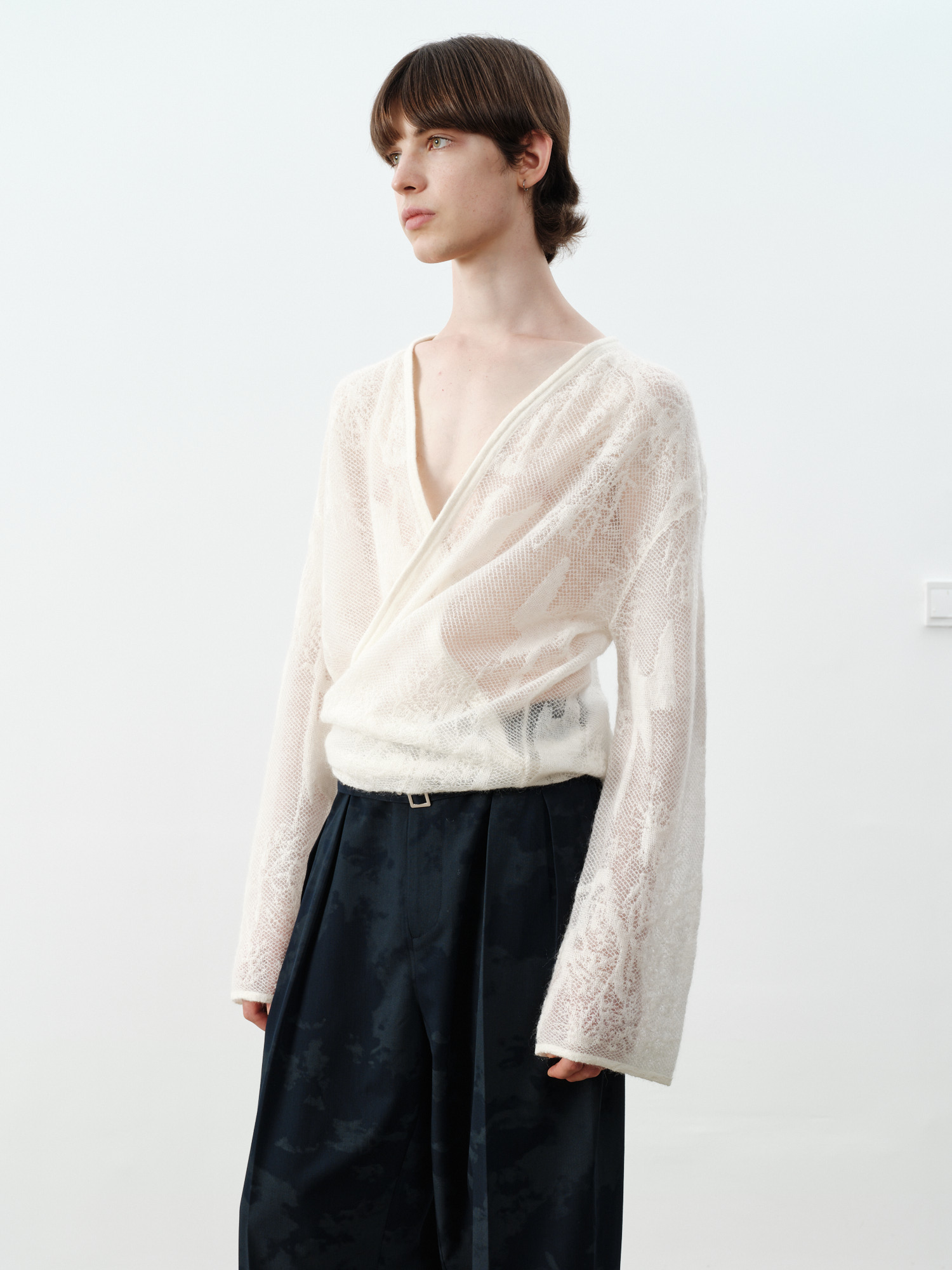 GRAINMUSTARD Alpaca Openwork Jacquard Wrap Long-Sleeve Tee-L/S Tee-One Size-Free Shipping Leatheretro