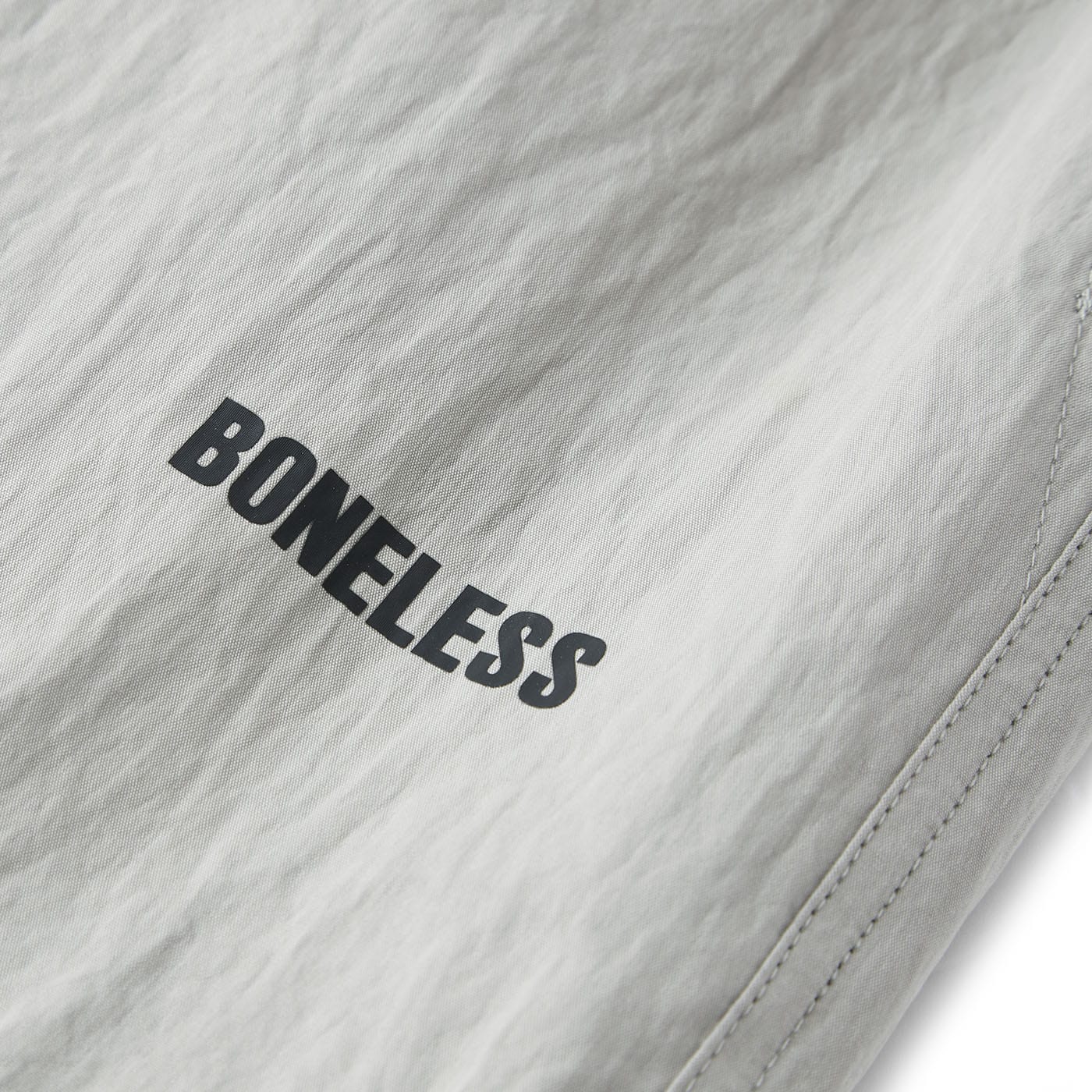 BONELESS Crinkled Drawstring Logo Pants-Pants-S-Grey-Free Shipping Leatheretro