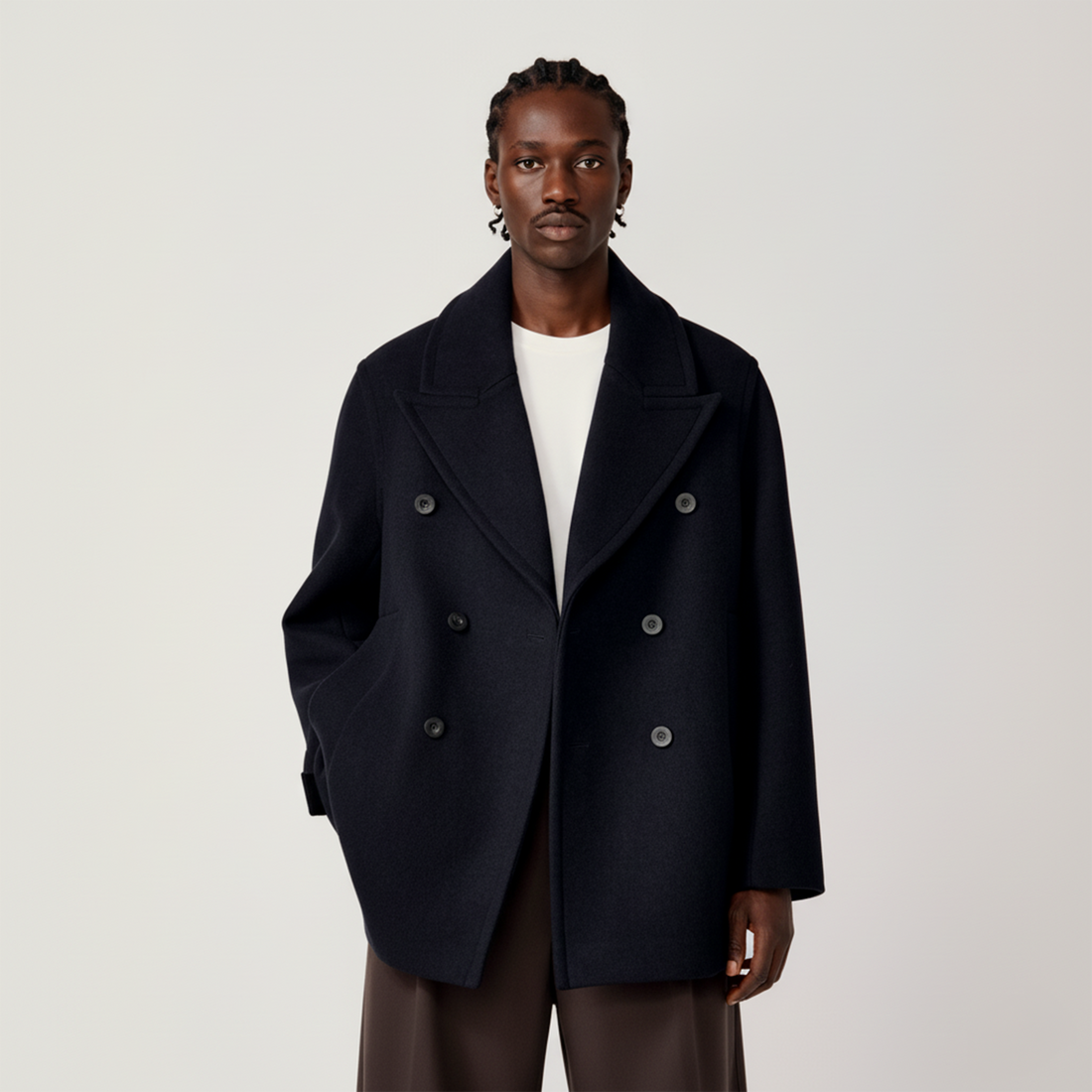 OPICLOTH Classic Wool-Blend Double-Breasted Coat-Jacket-S-Free Shipping Leatheretro