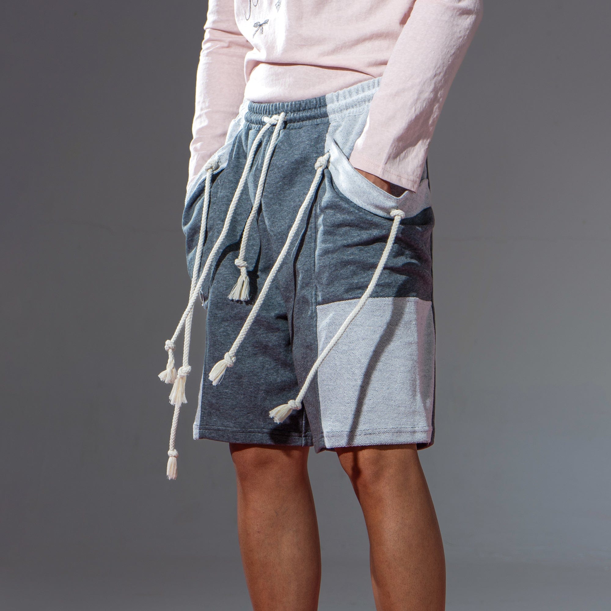 CLP Star Deconstructed Draw-String Pocket Shorts-Shorts-M-Dark Grey-Free Shipping Leatheretro