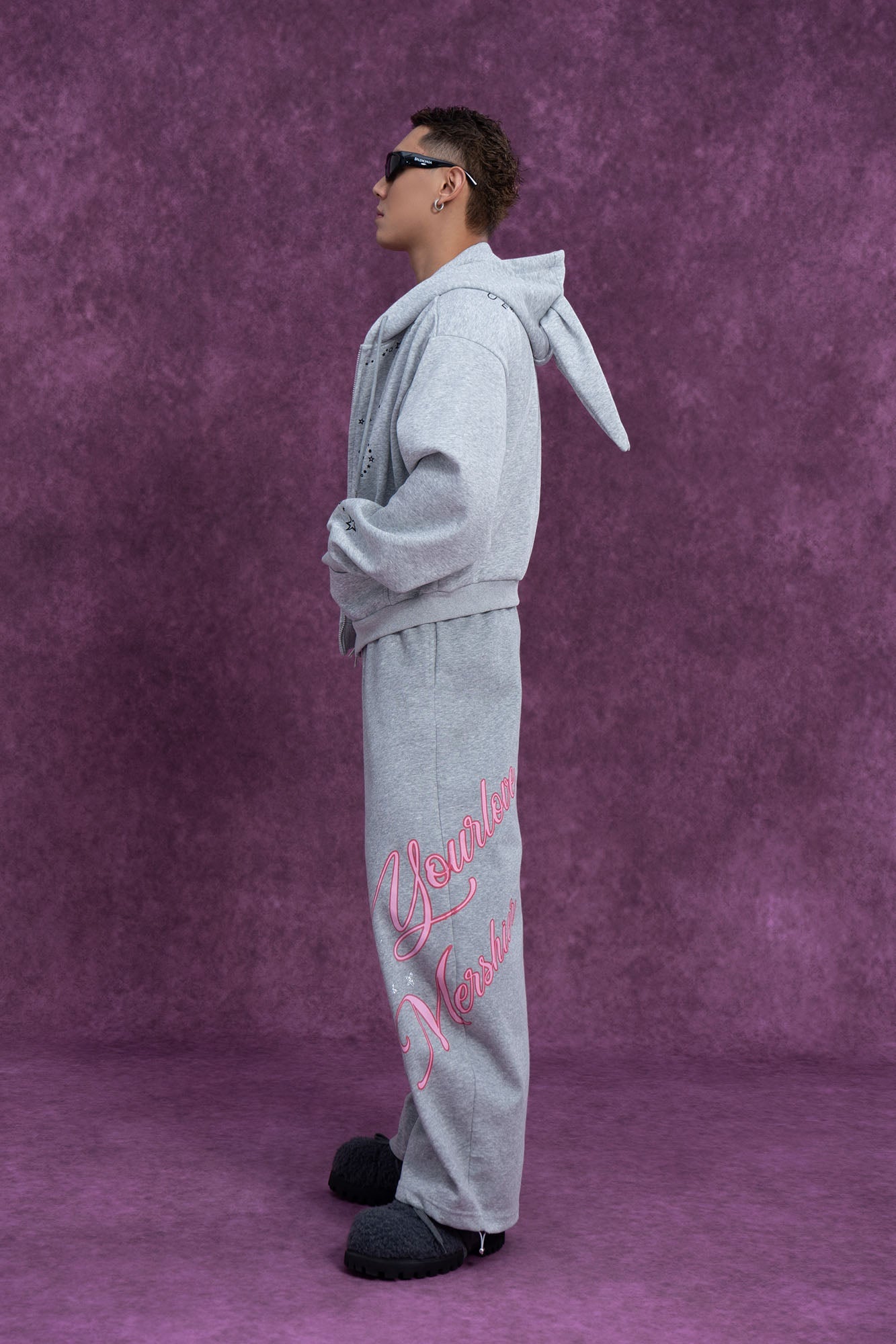 CLP Rabbit Ear Doodle Zip-Up Hoodie-Jacket-S-Free Shipping Leatheretro