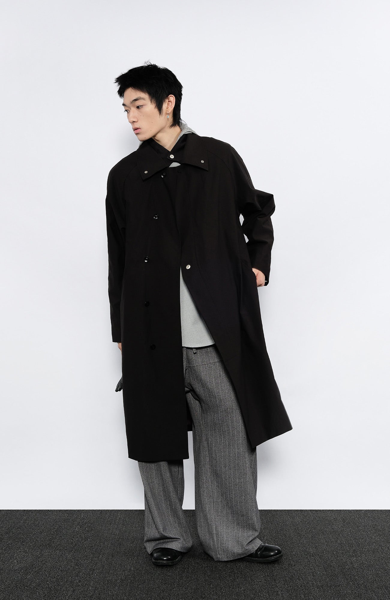 7440 37 1 Arc Placket Dual-Collar Contrast Interior Coat-Jacket-S (Preorder)-Free Shipping Leatheretro
