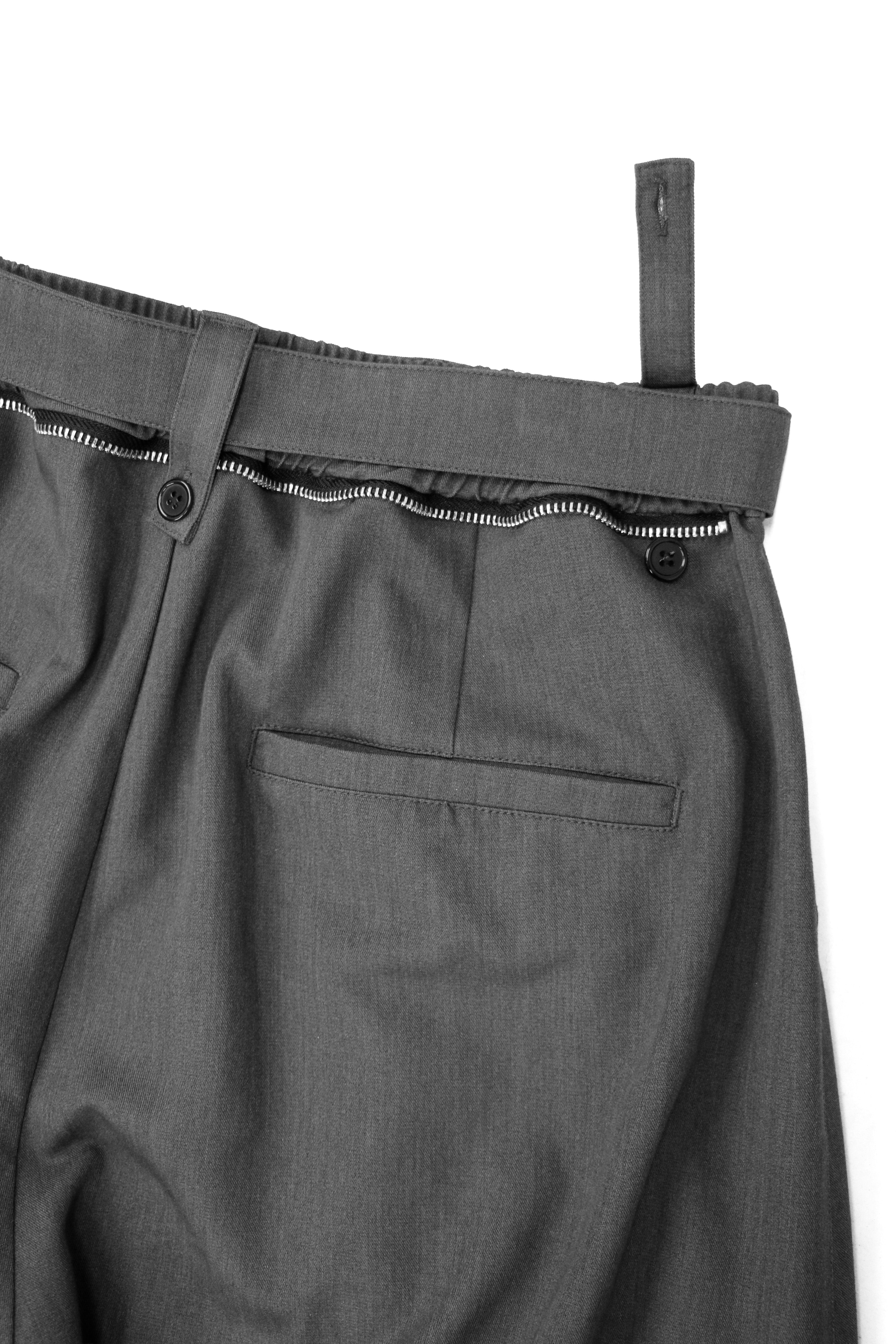 RELABEL Wool-Blend Pleated Draped Wide-Leg Pants Gray-Pants-XS (Preorder)-Free Shipping Leatheretro