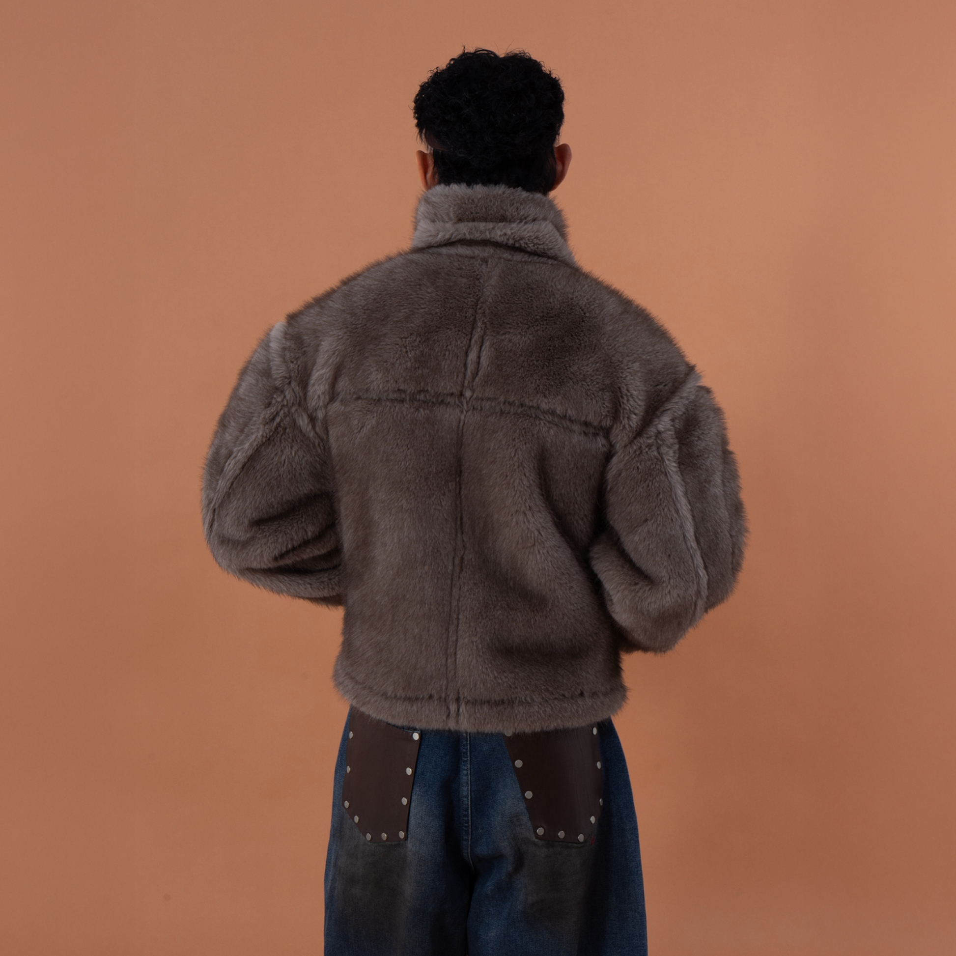 CLP Reversible Faux Fur Biker Jacket-Jacket-M-Free Shipping Leatheretro