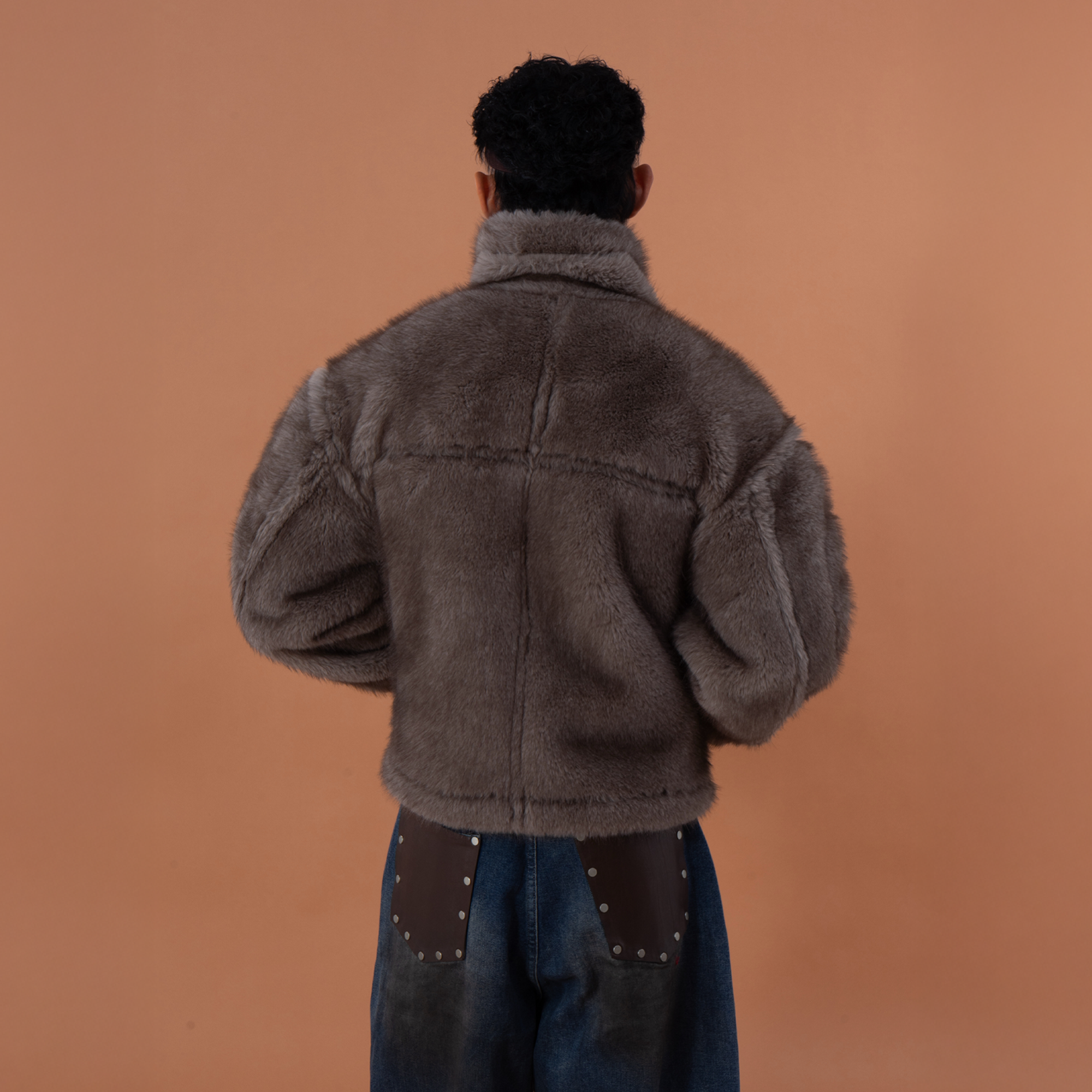 CLP Reversible Faux Fur Biker Jacket-Jacket-M-Free Shipping Leatheretro