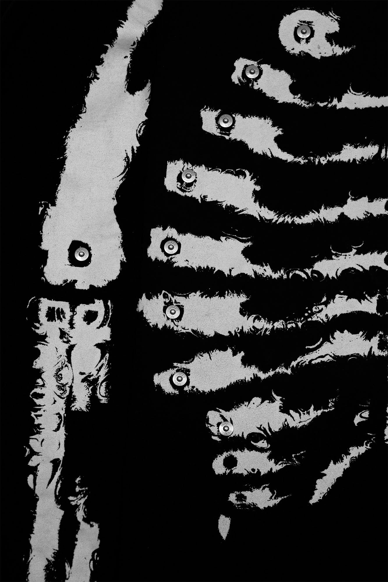 RELABEL Skeleton Graphic Rivet Long-Sleeve Tee-L/S Tee-XS-Gray-Free Shipping Leatheretro