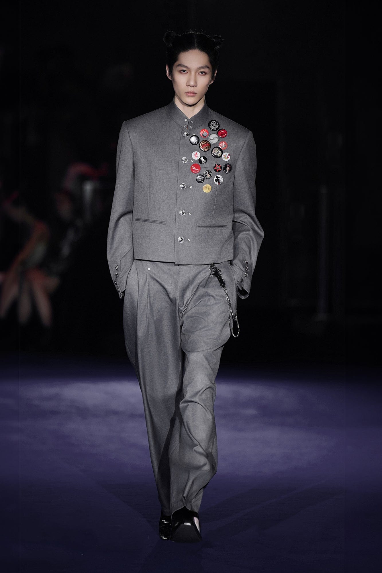 FACEONLAB Essential Wool-Blended Pleated Trousers-Pants-M-Free Shipping Leatheretro