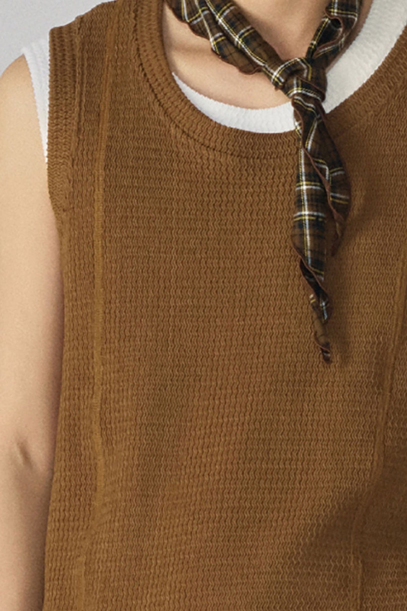GONGHE REPUB Wavy Ribbed Vest-Vest-S-Brown-Free Shipping Leatheretro
