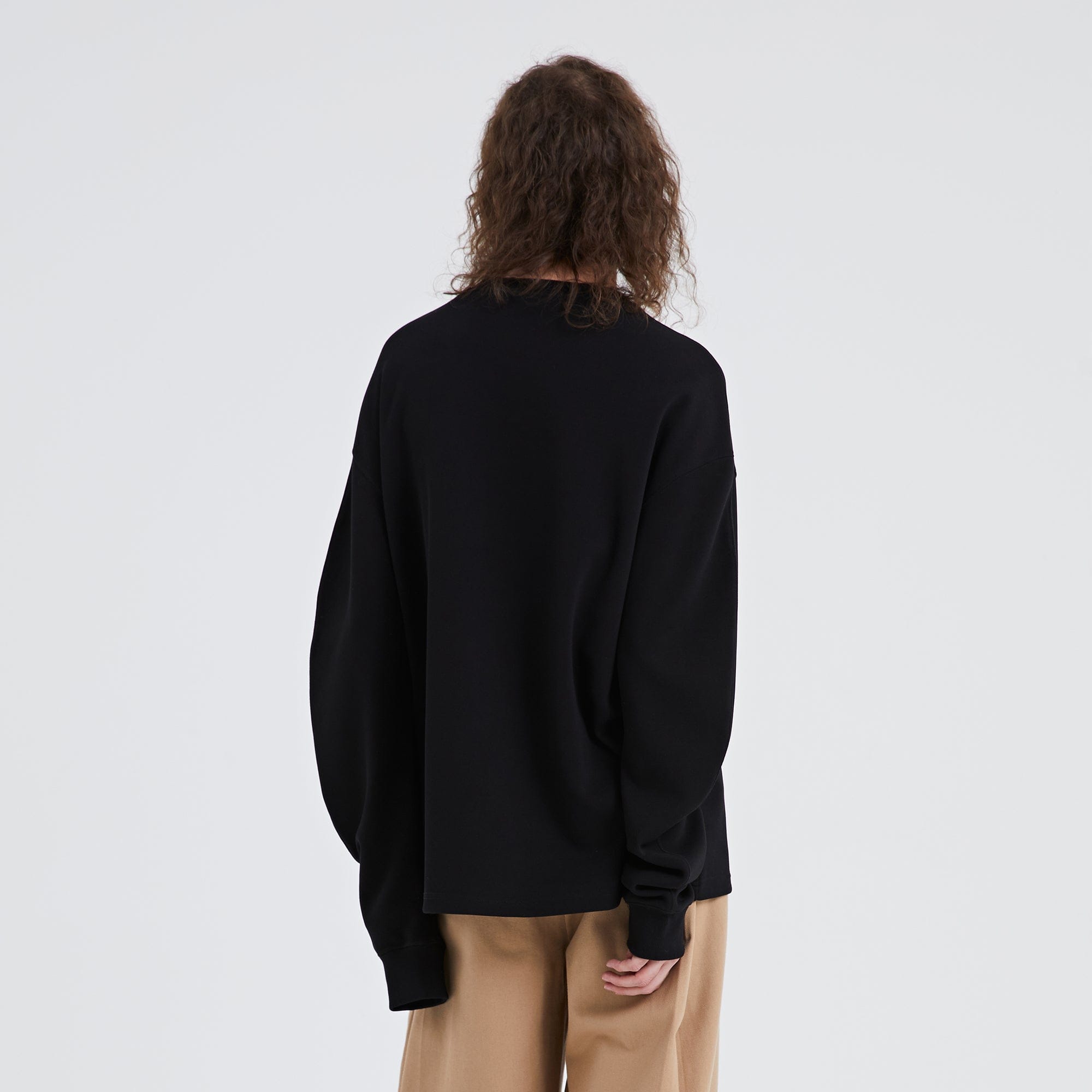 ORGANIC EMOTION The Loose Threads LOGO Sweatshirt-Sweatshirt-Black (Apricot Patch Pattern)-S-Free Shipping Leatheretro