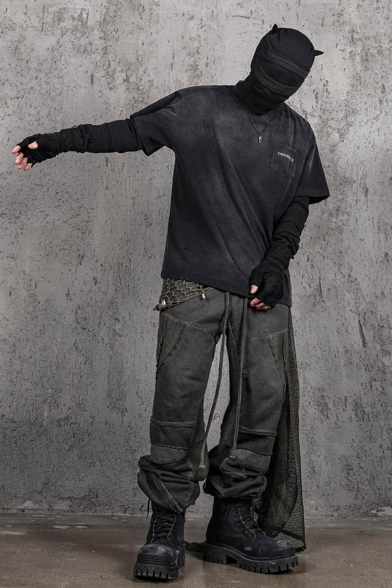 UNDERWATER Faded Curse Pocket T-Shirt-T Shirt-S-Free Shipping Leatheretro