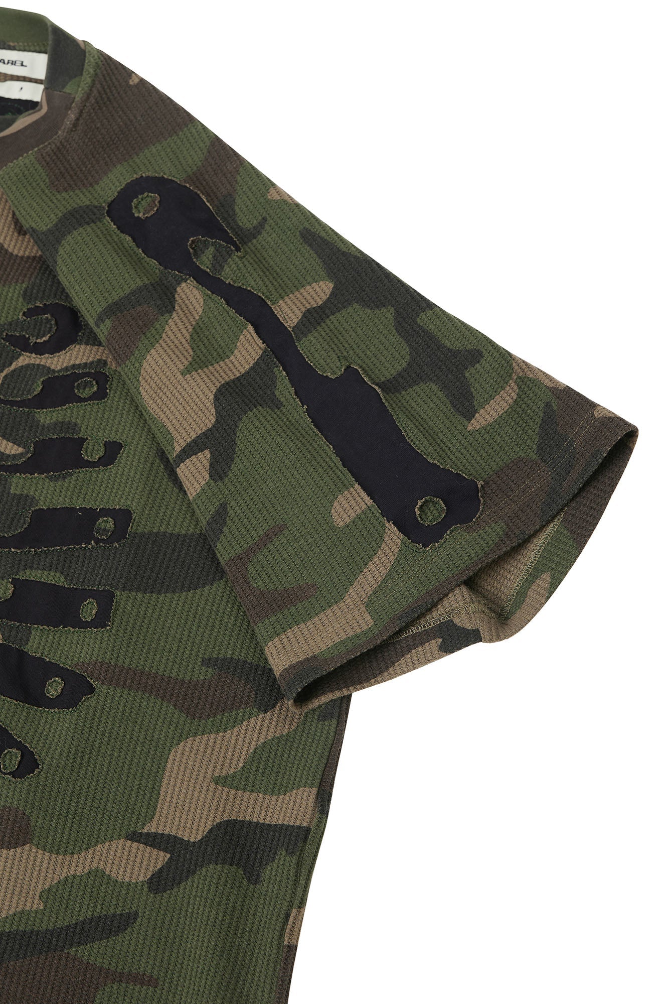RELABEL Camo Detachable Hood Skeleton Graphic Tee-T Shirt-XS (Preorder)-Free Shipping Leatheretro