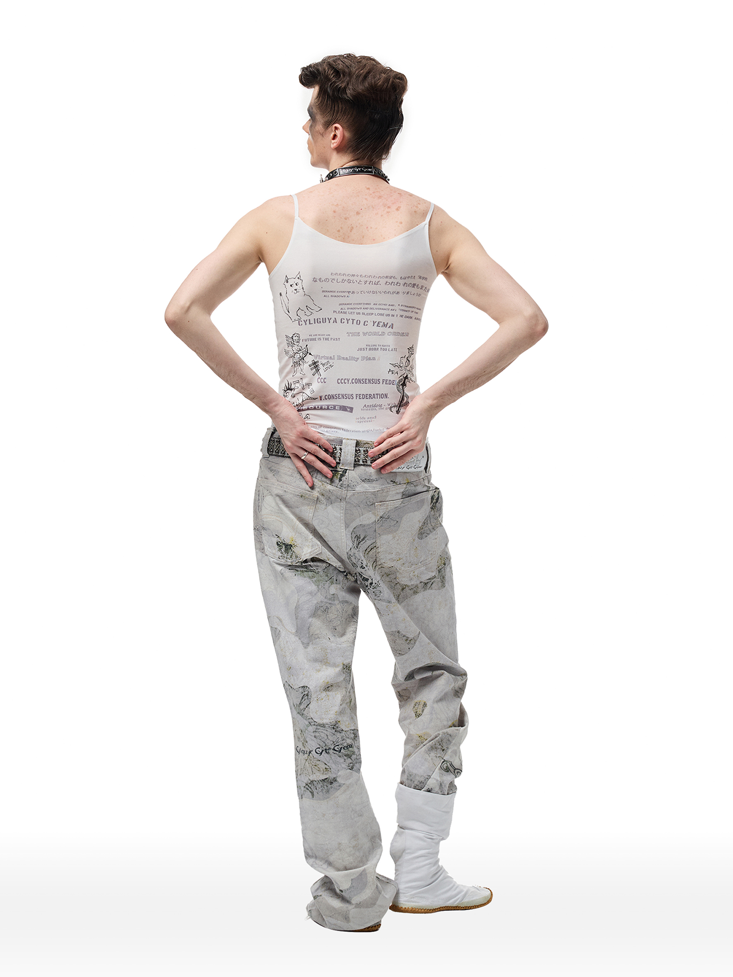 CYCYCY Floral Lace Full-Print Flared Jeans-Jeans-XXS / 27"-Free Shipping Leatheretro
