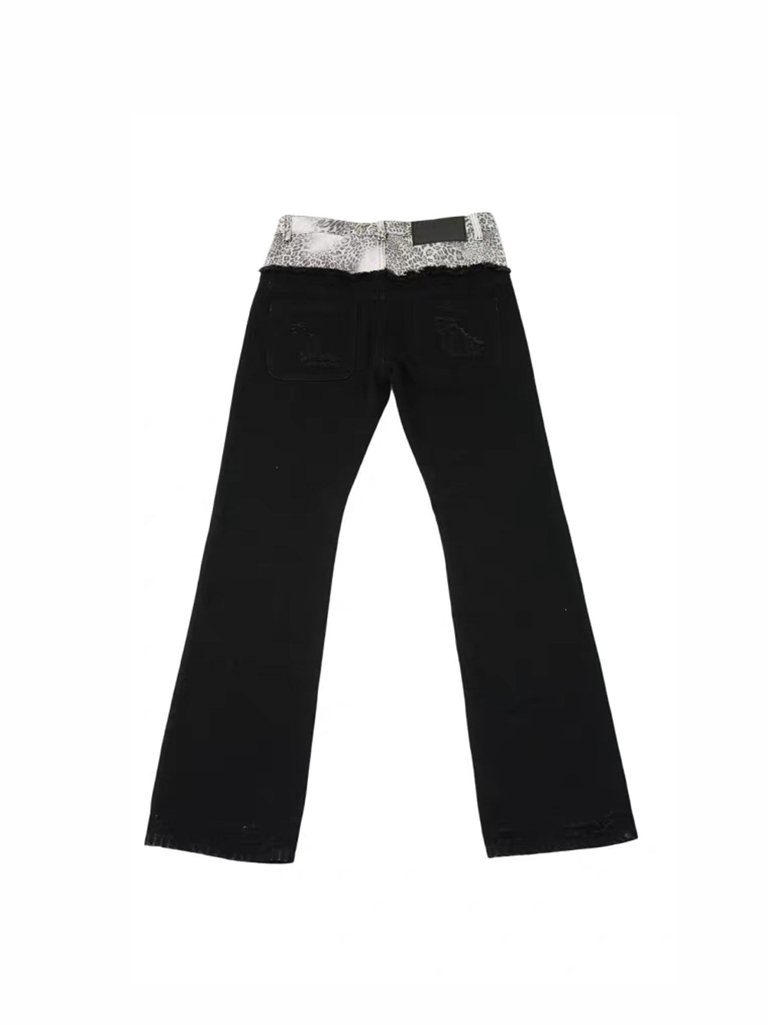 VINKID Double-Waist Script Graphic Jeans-Jeans-S (Preorder)-Free Shipping Leatheretro