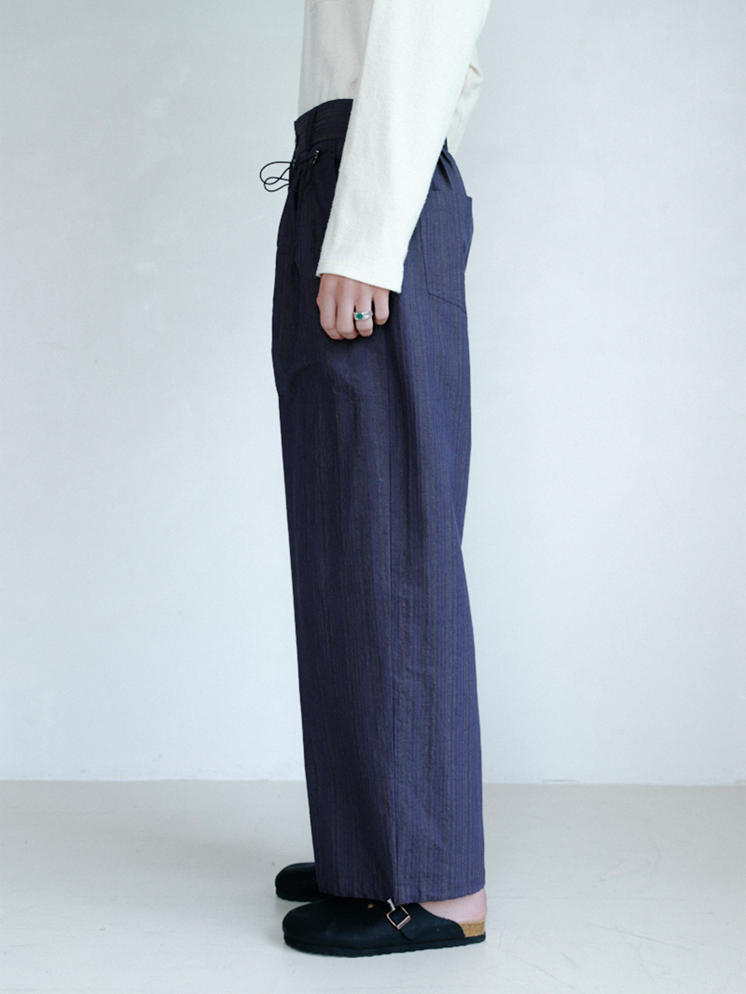 GRAINMUSTARD Drawstring Pleated Straight-Leg Trousers-Pants-XS-Free Shipping Leatheretro