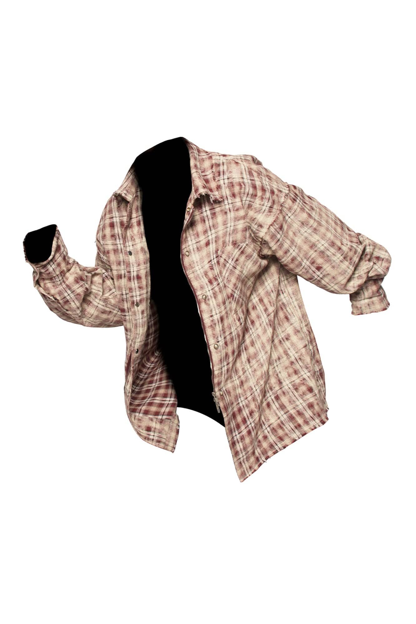 RELABEL Tie-dye Plaid Dual Closure Frayed Shirt-Shirt-XS-Blue-Free Shipping Leatheretro