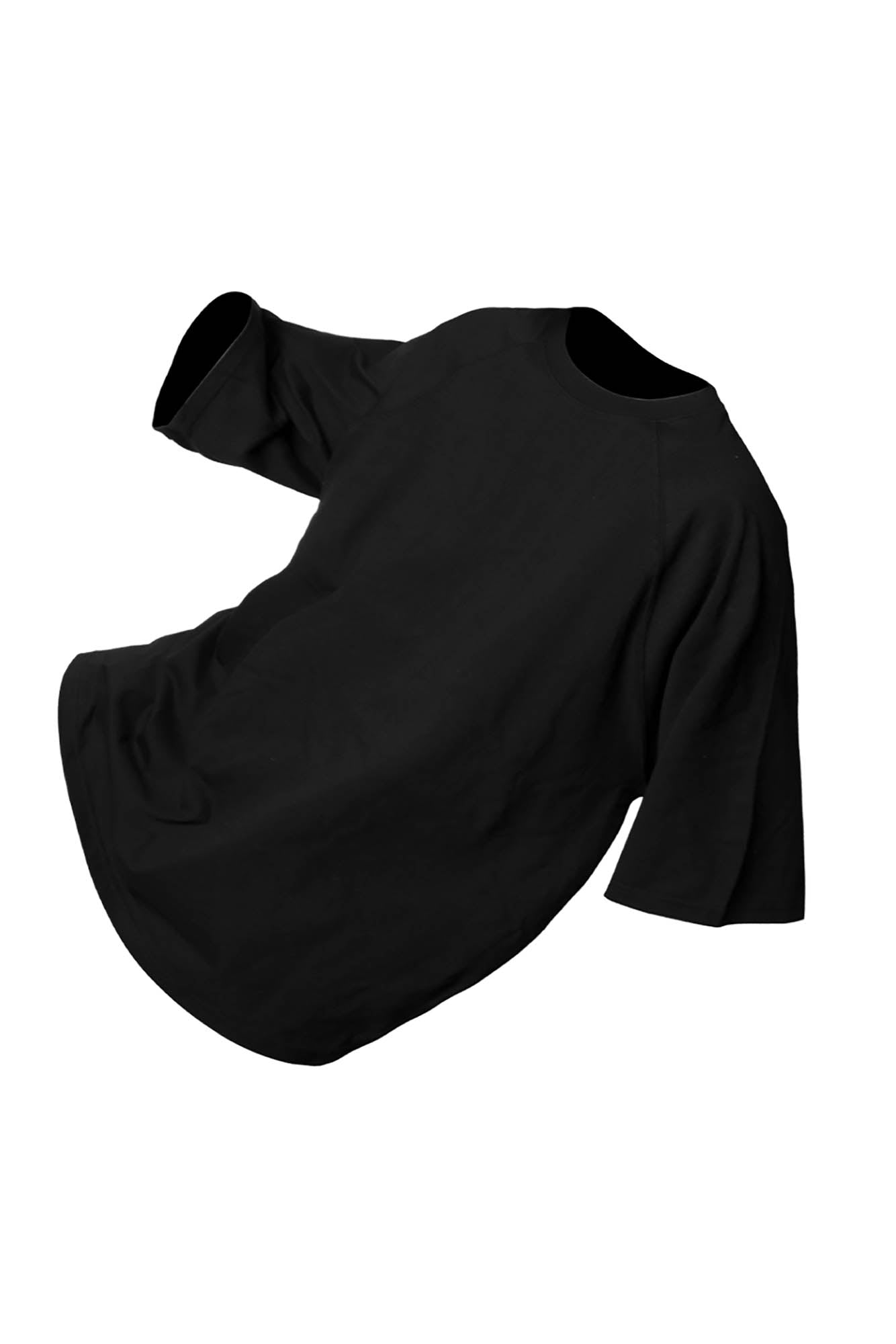 RELABEL Raglan Mid-Sleeve Oversized Tee-T Shirt-XS-Black-Free Shipping Leatheretro